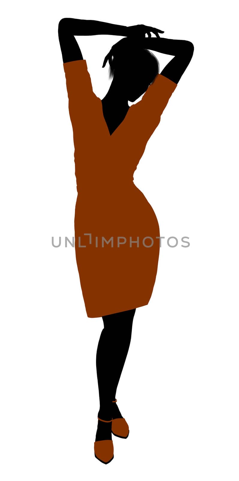Female retro illustration silhouette on a white background
