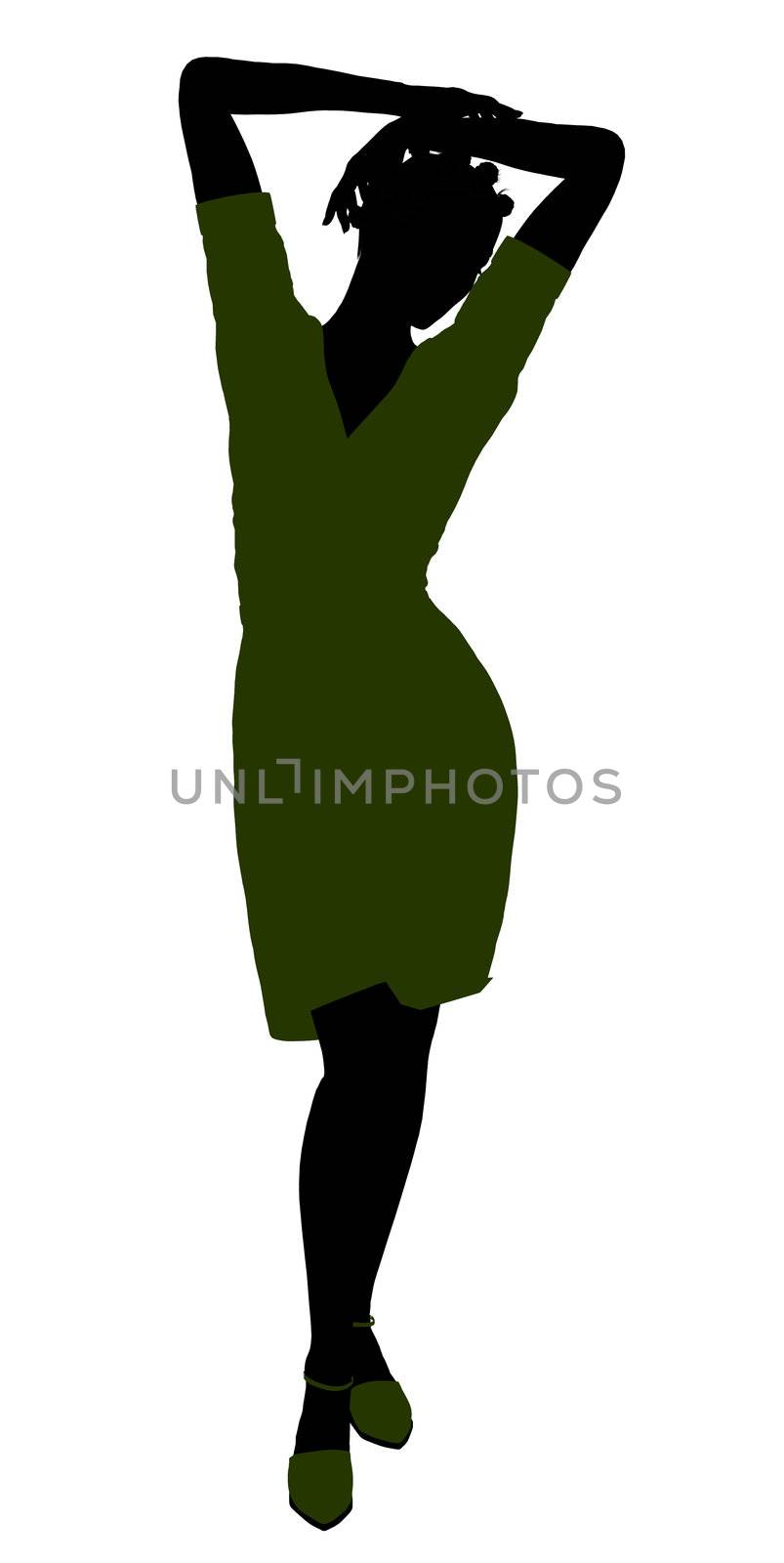 African american retro illustration silhouette on a white background
