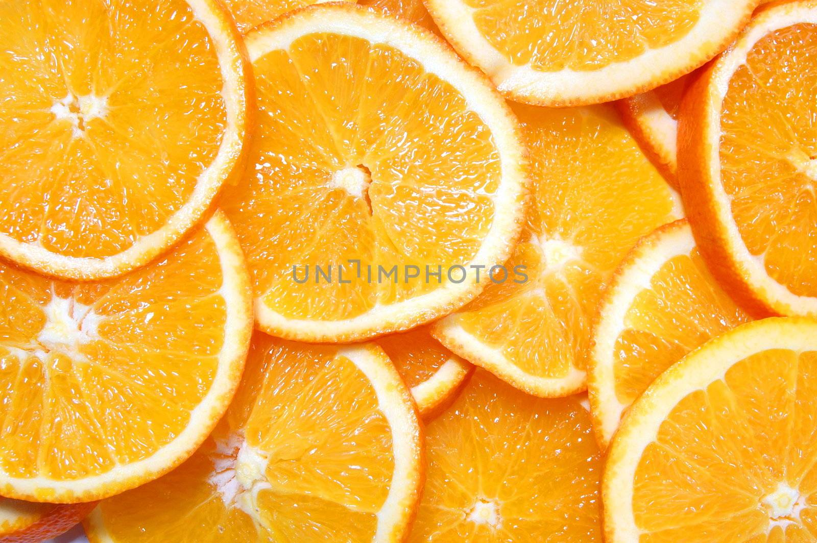 healthy orange fruit background with sliced oranges