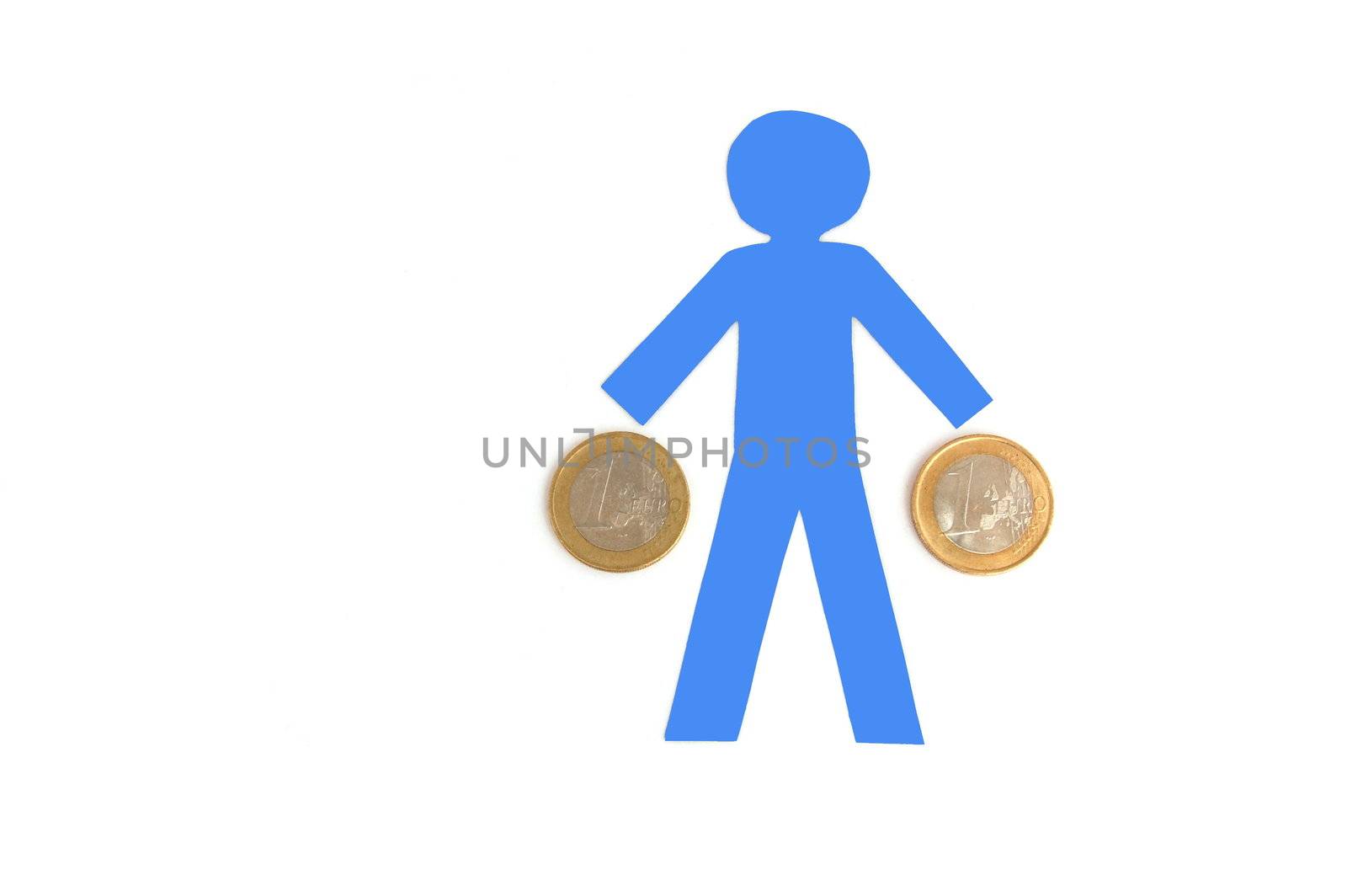 A money courier isolated on a white background