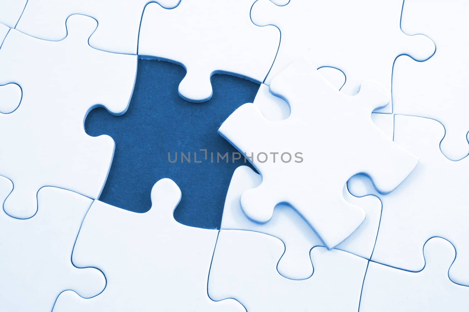 blank and white puzzle with missing piece
