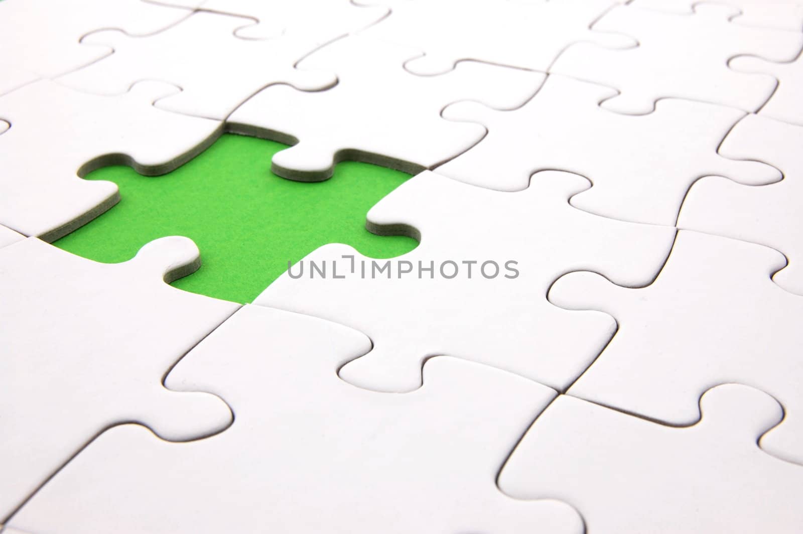 white jigsaw or puzzle background with copyspace