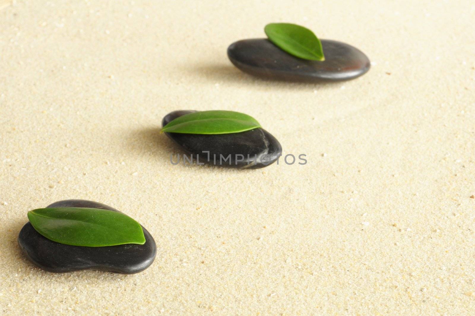 stones and sand in a peaceful still life