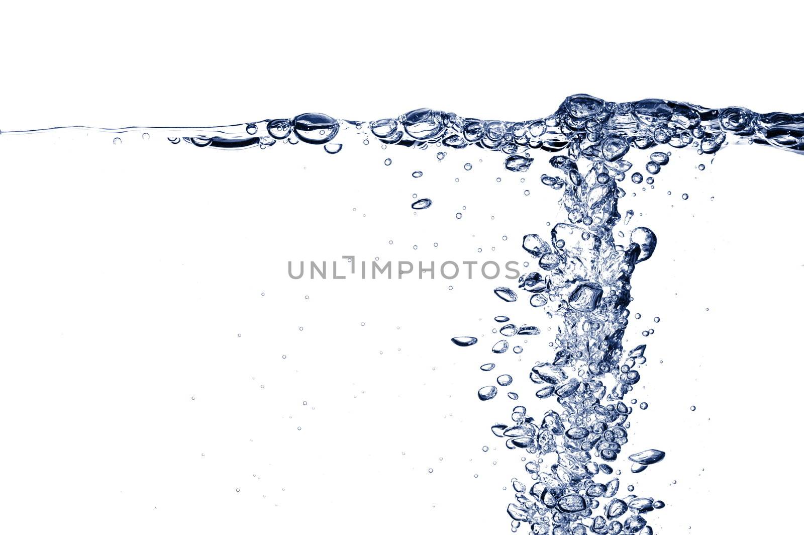 fresh and clean water with gas bubbles background