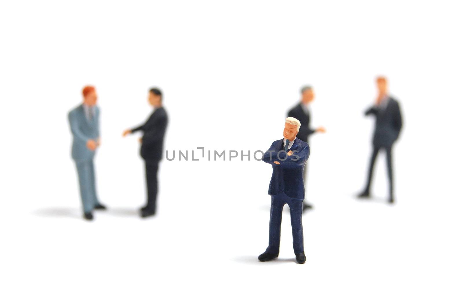 business people isolated on white background discussing a problem