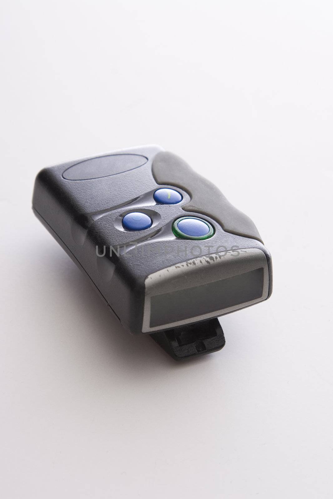 Old pager with scuffed up screen 