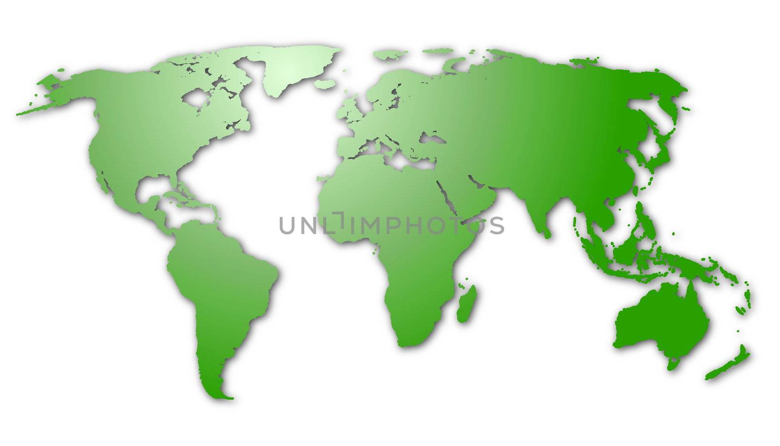 isolated map of the world with all continents showing global economy