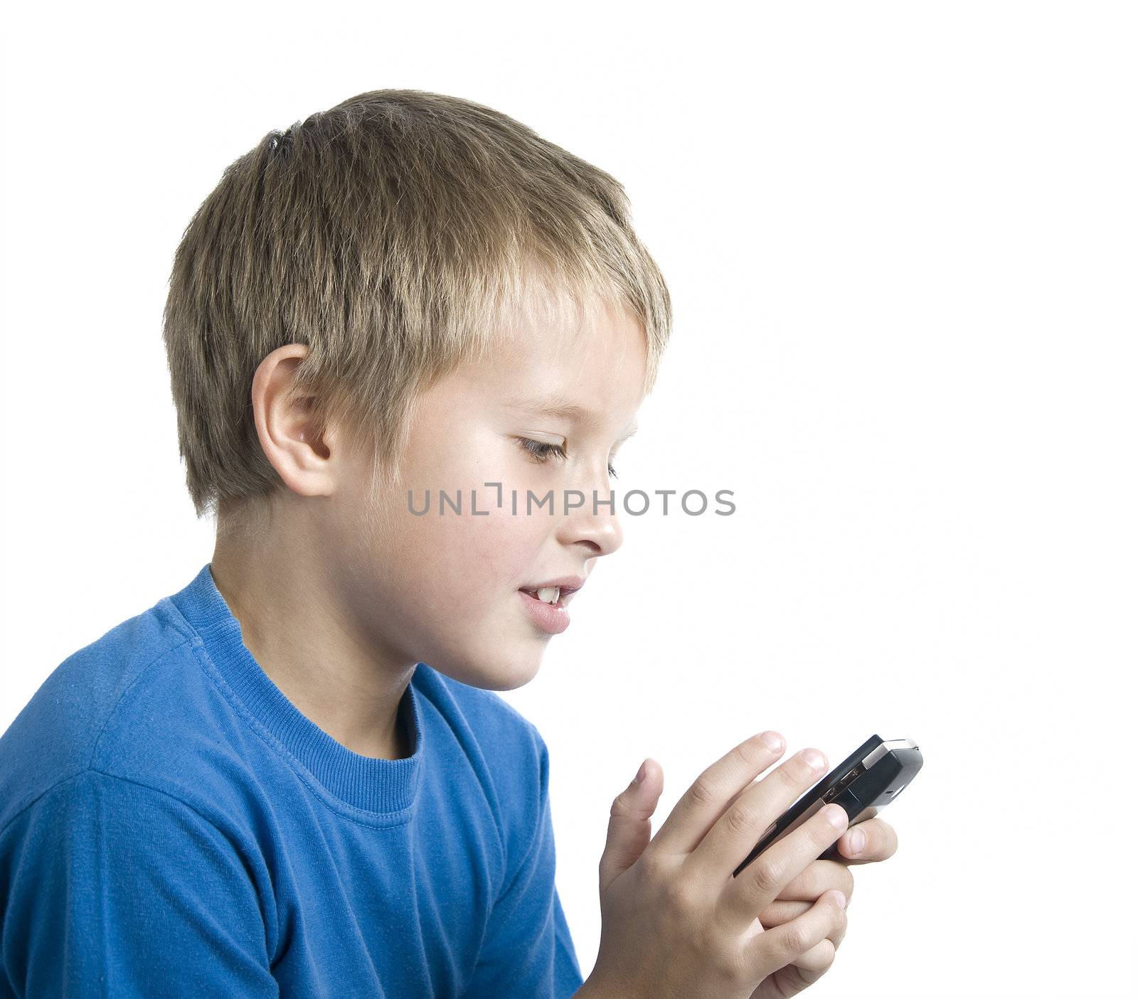 Boy Playing on Cell and send sms fun