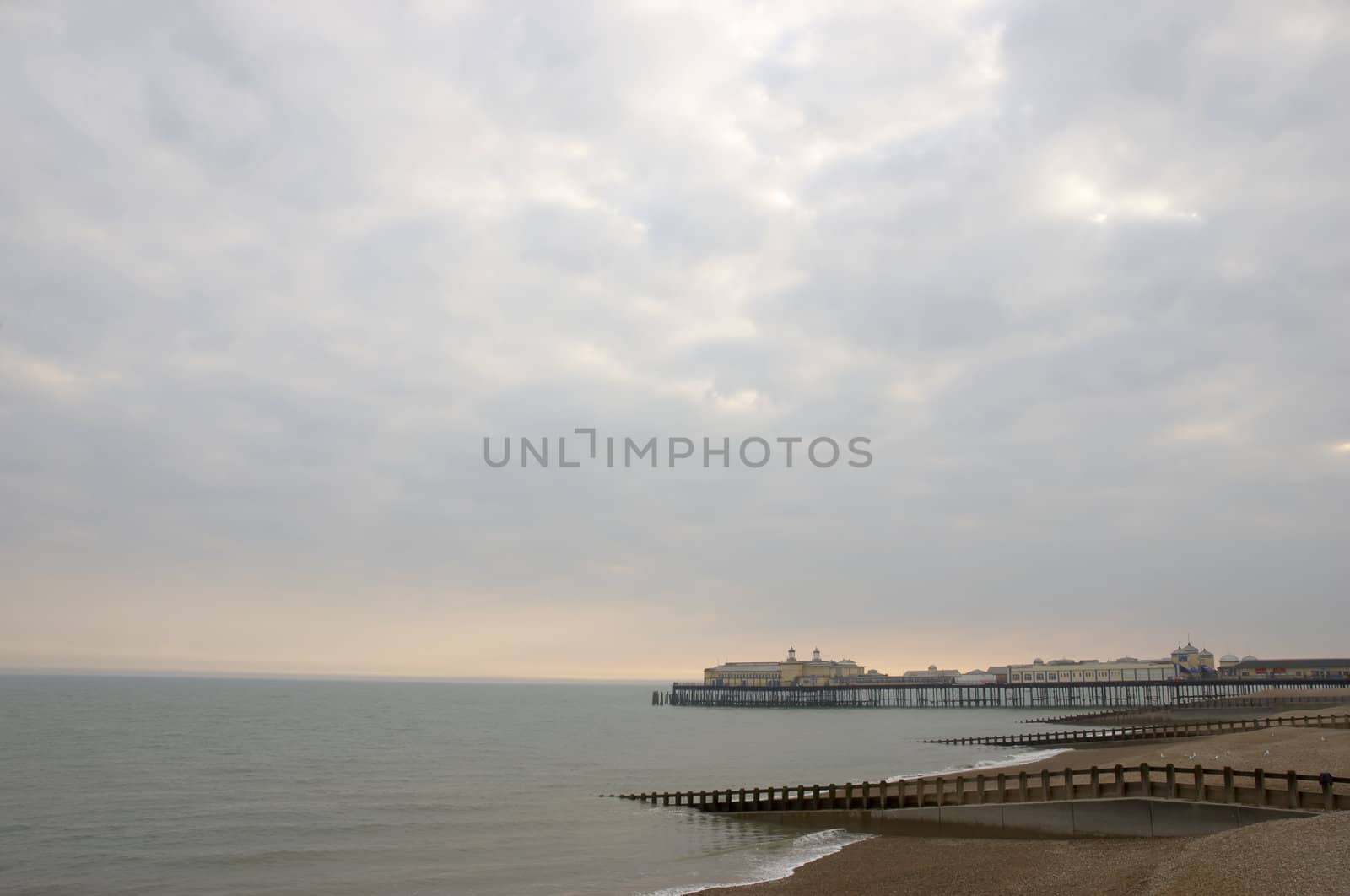 A victorian pier in Hastings at sundown