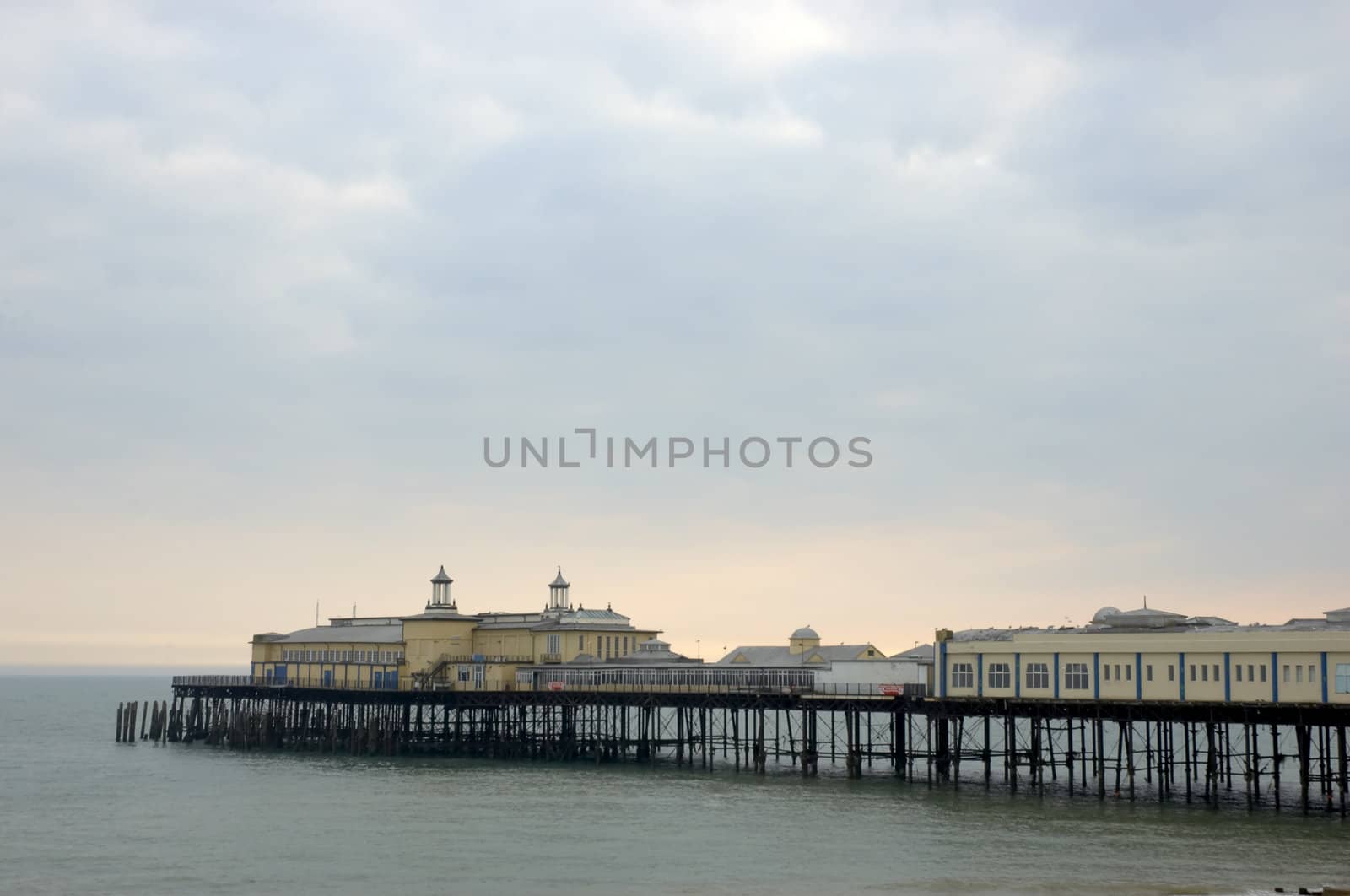 A victorian pier in Hastings at sundown