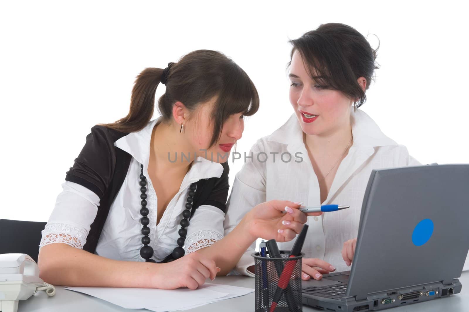 business women  working on isolated background
