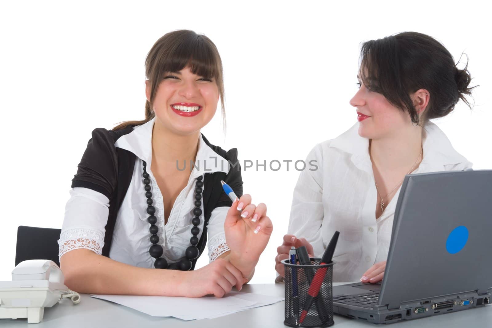 business women  working on isolated background