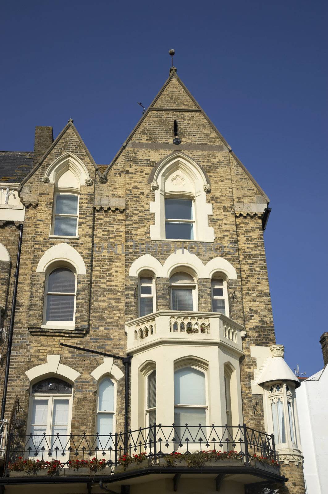 A row of victorian townhouses in England