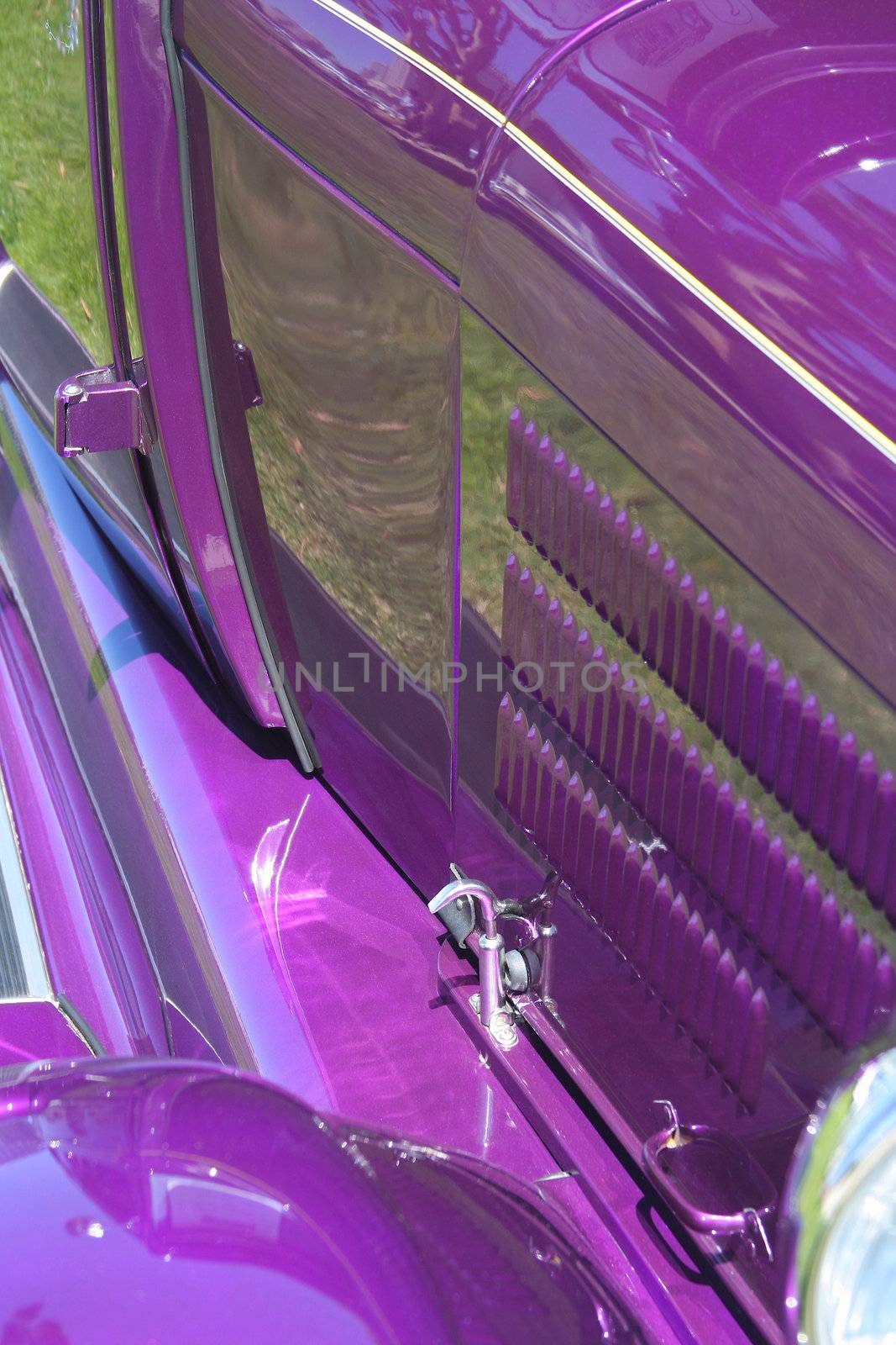 Purple Vintage Car Close-up.