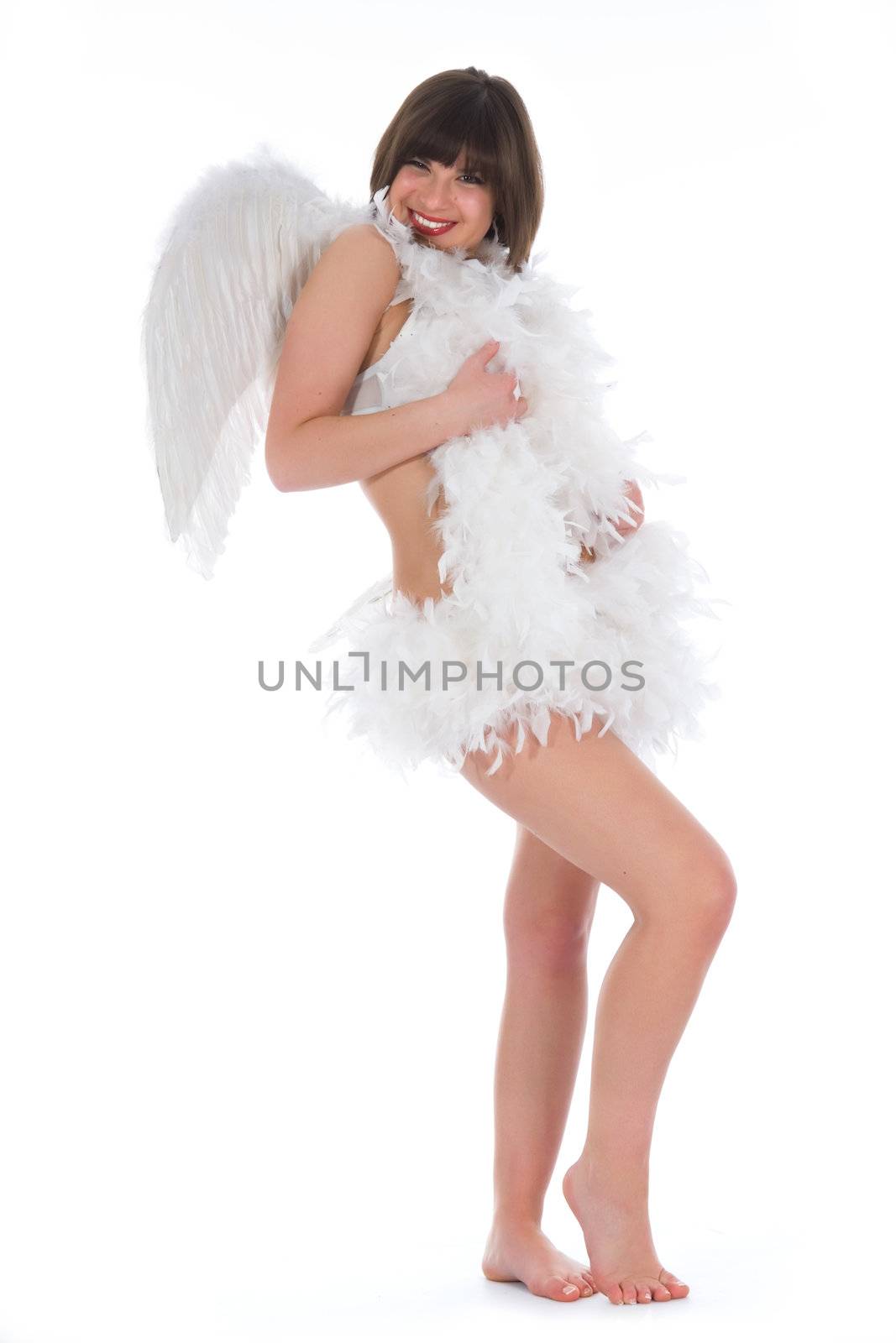 Girl-amur on white