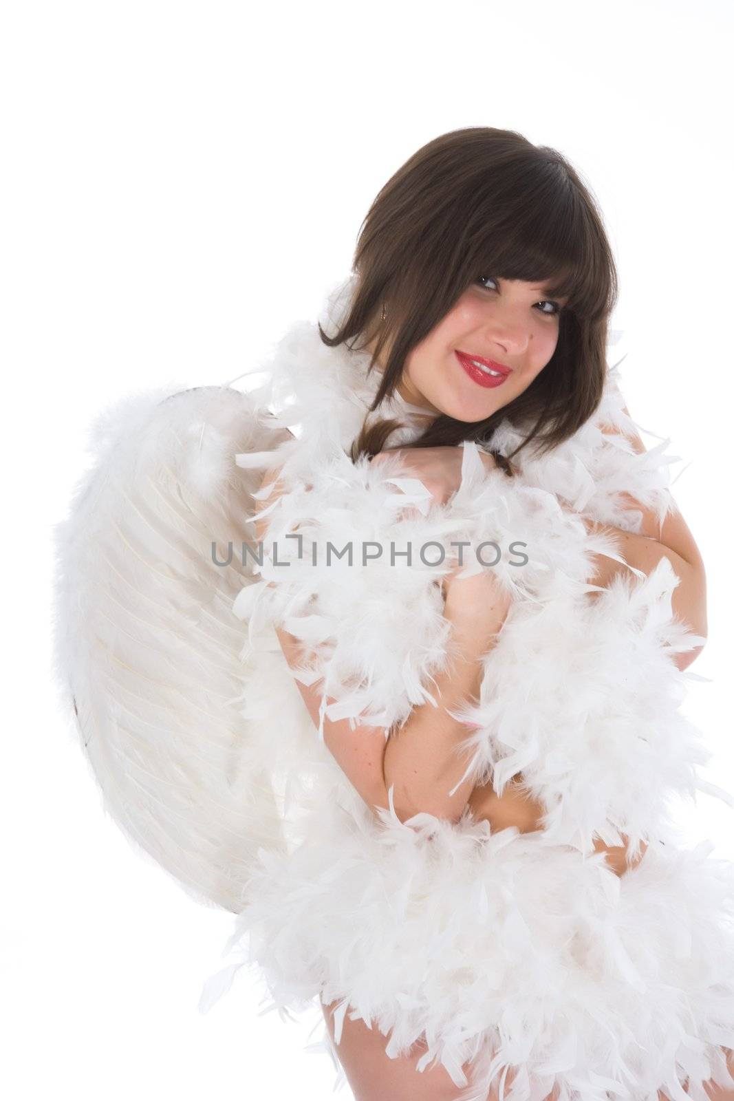 Girl-amur on white