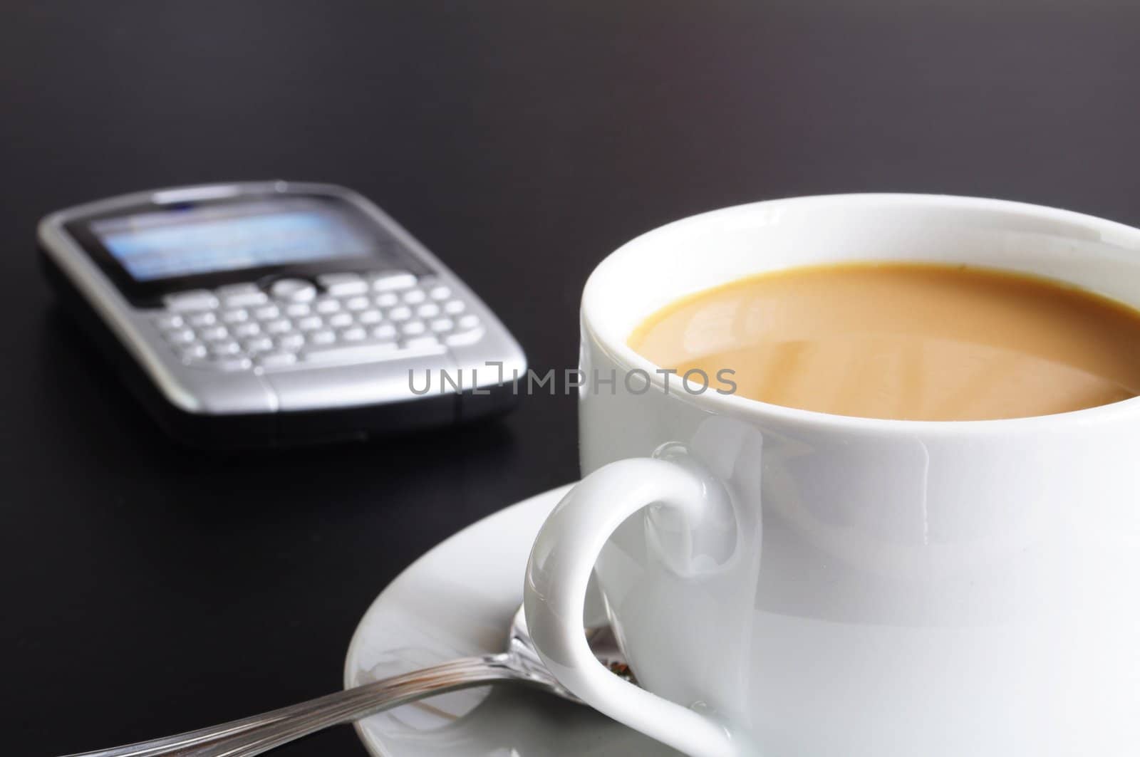 cup of coffee in the business office showing success