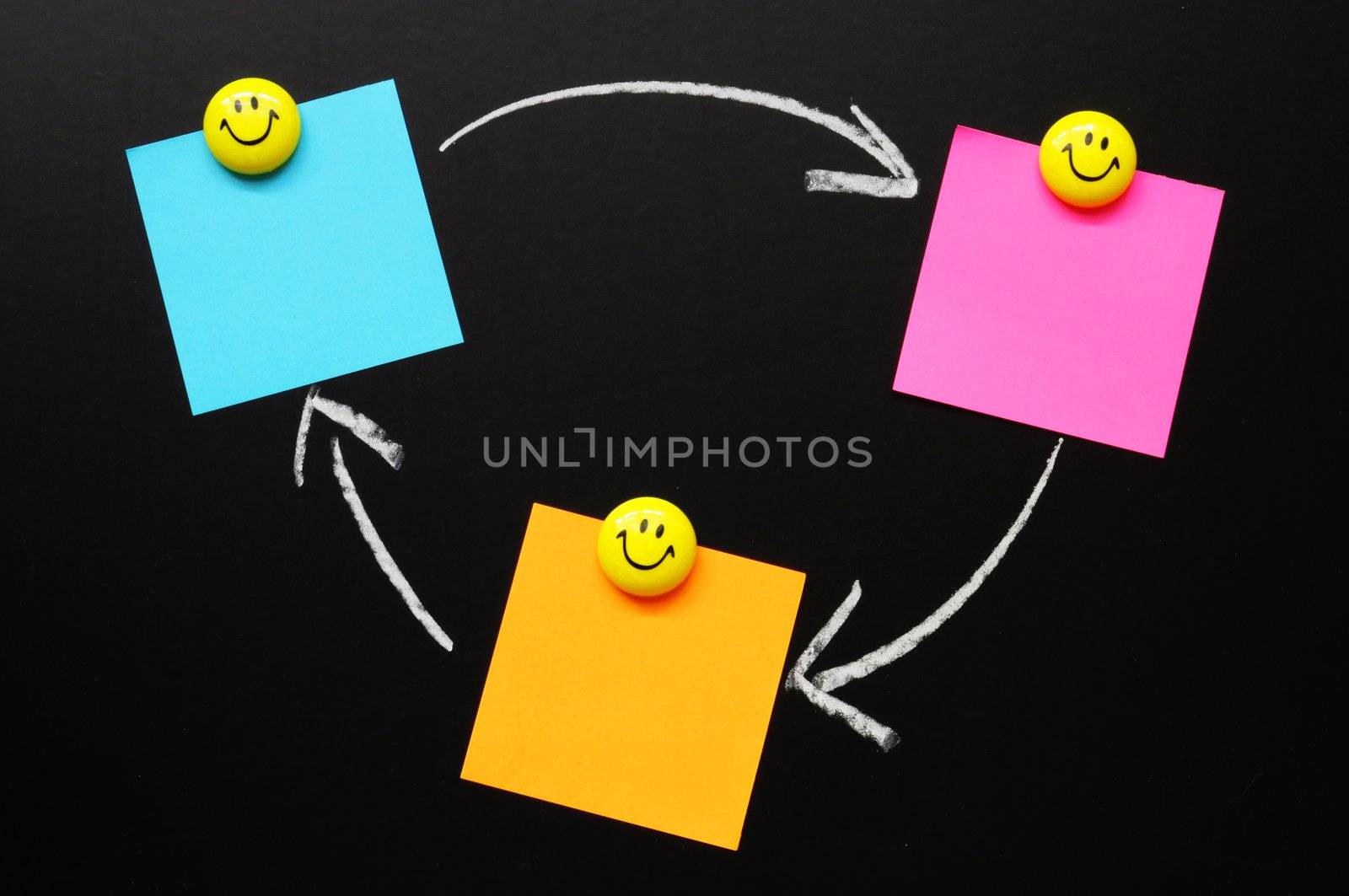 blackboard and paper with copyspace for your text message