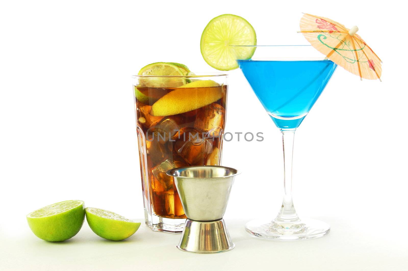 cocktail party drink isolated on white background