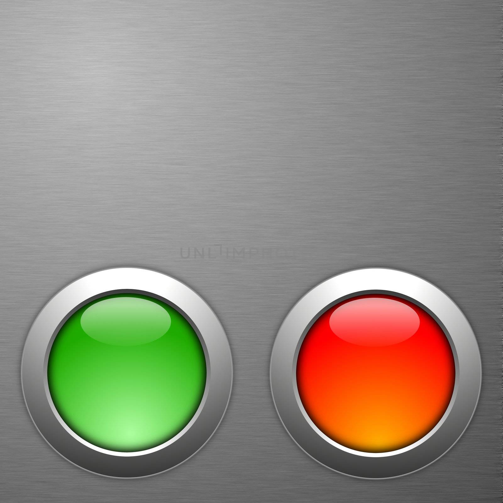 yes and no button on metal background with copyspace