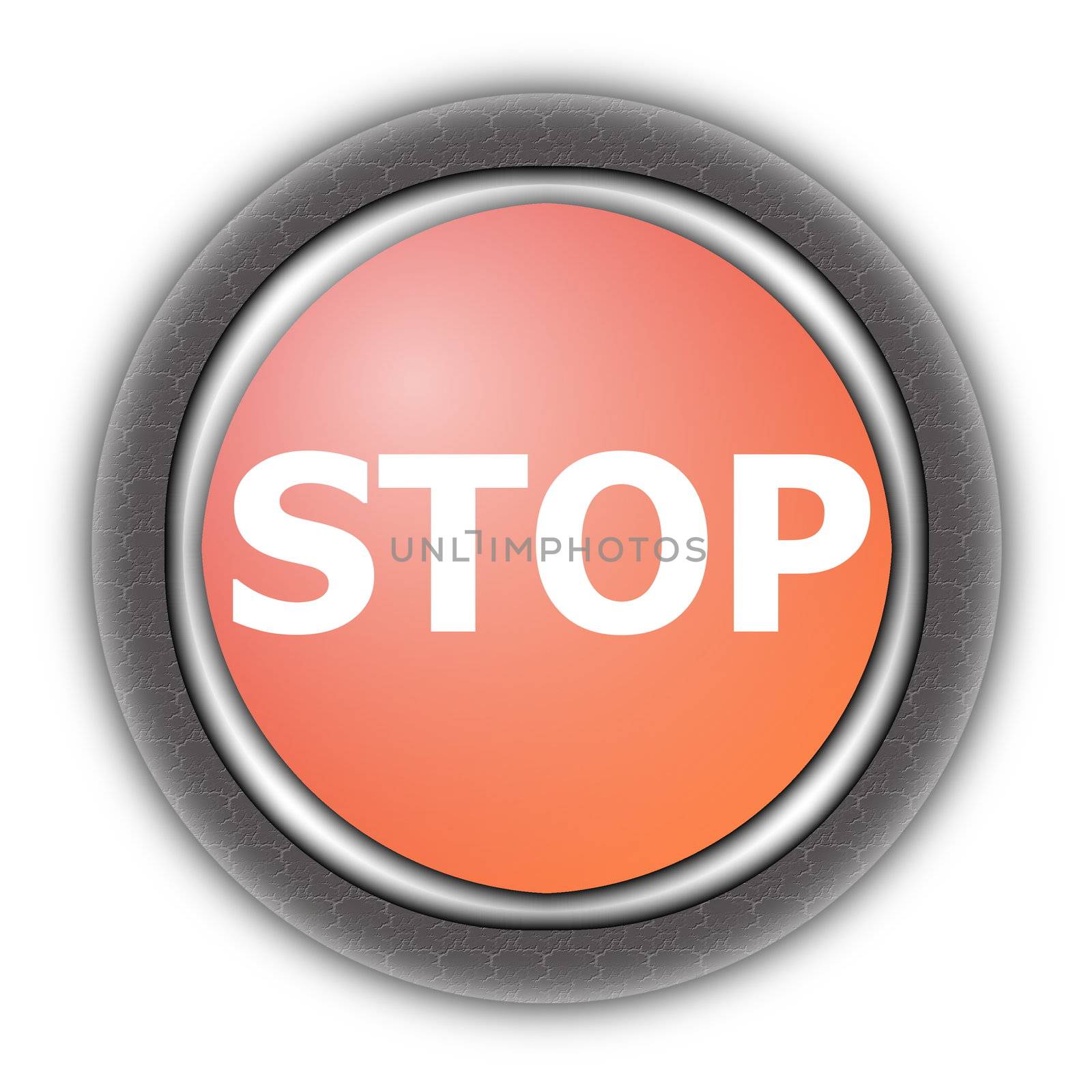 stop button isolated on a white background