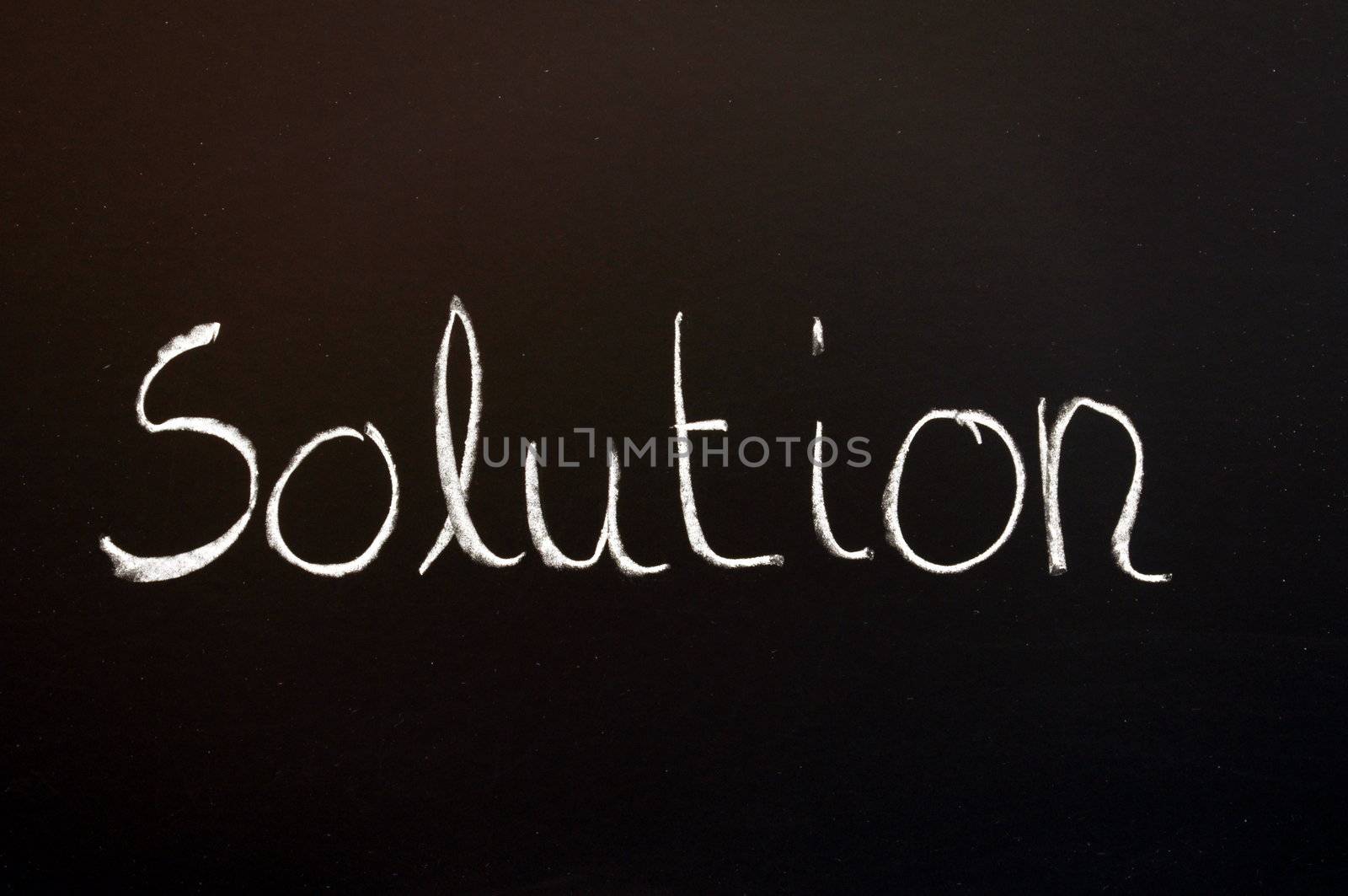 solution for a problem written on a chalk or black board