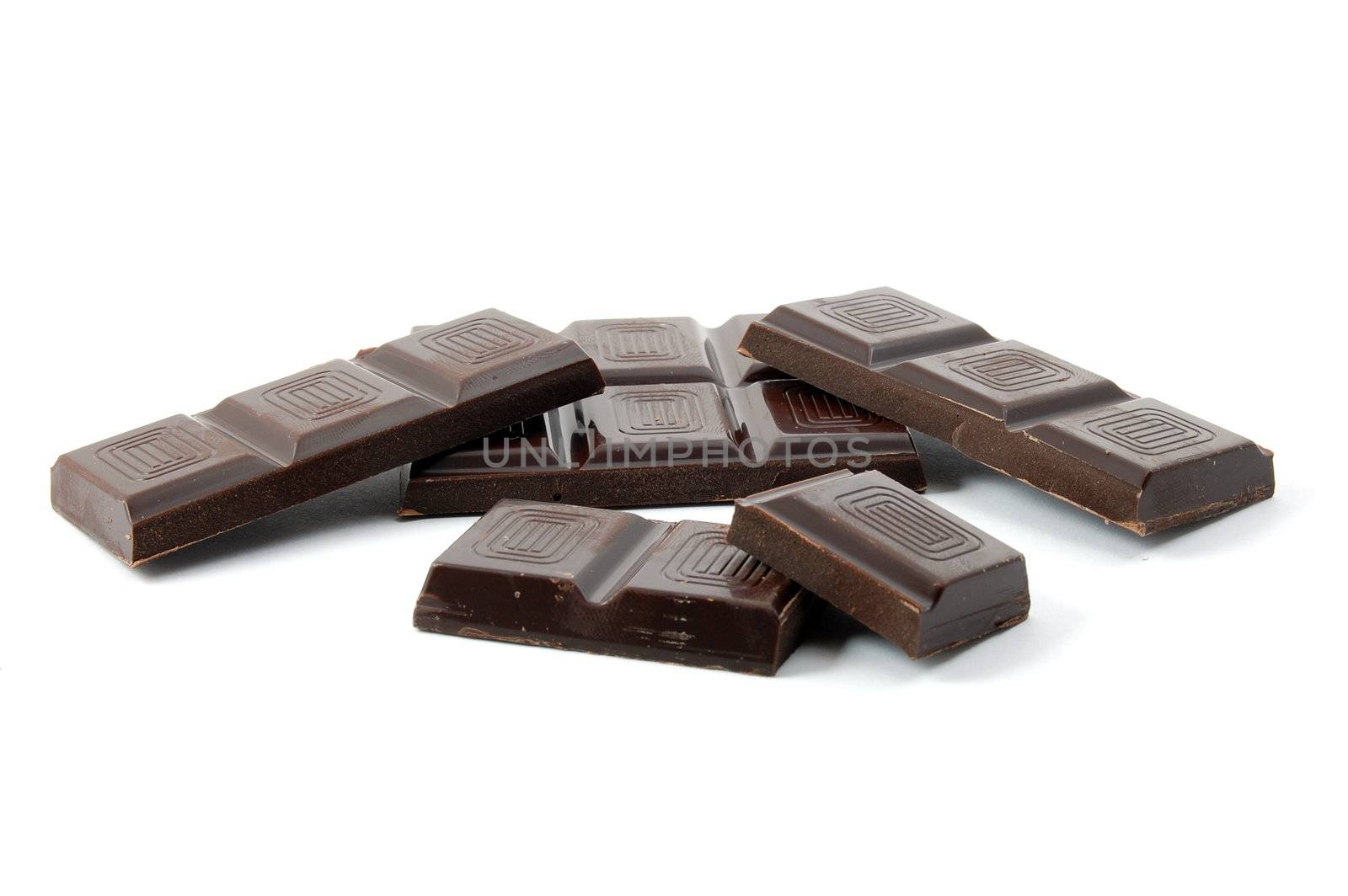 sweet chocolate for baking isolated on white background