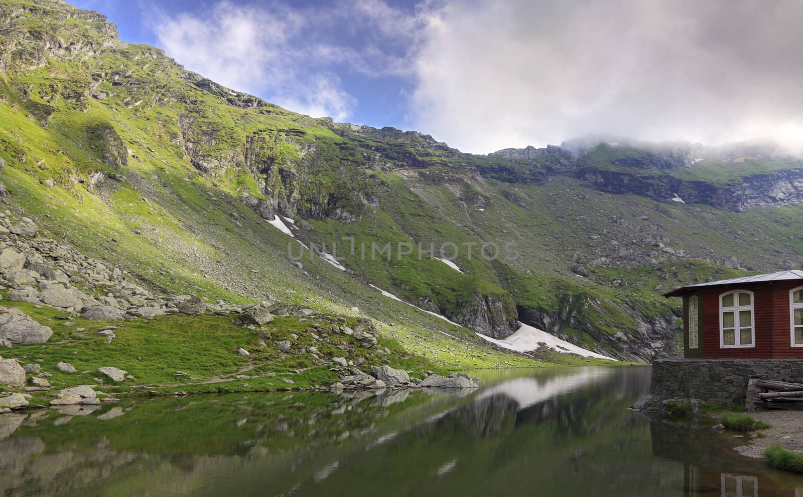 Beautiful landscape in Fagaras mountains near Balea Lake,Romania.