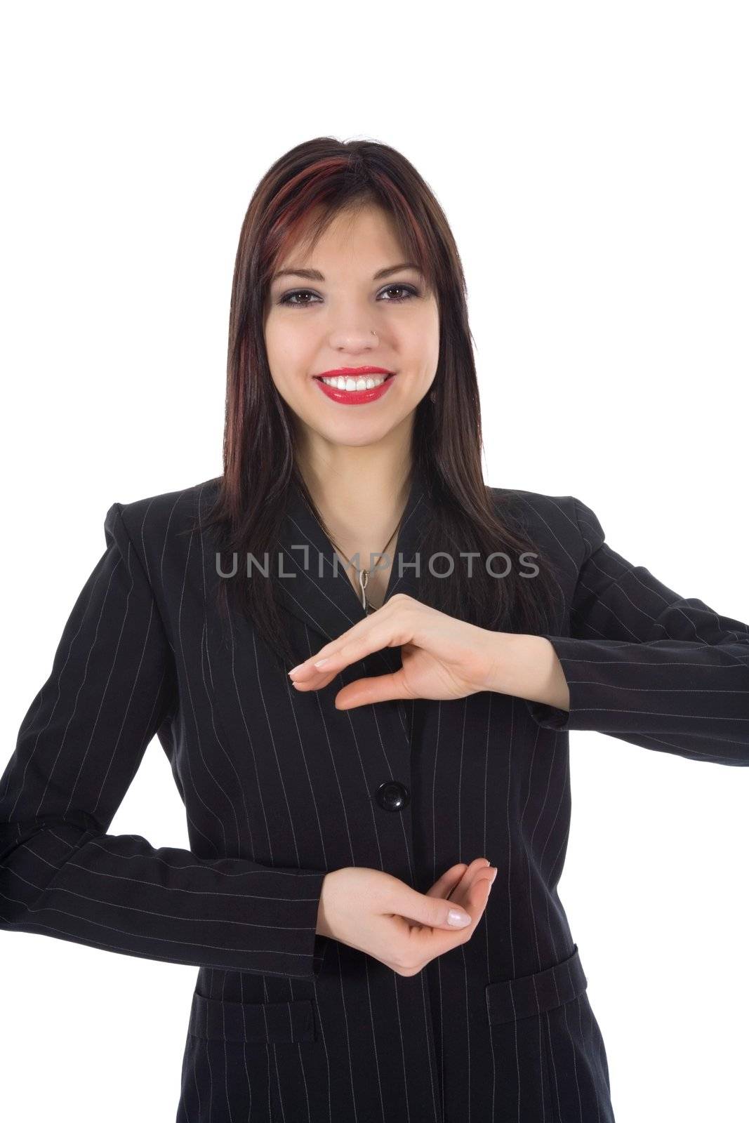 Business woman on white background