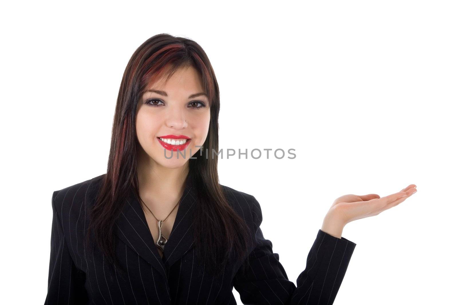 Business woman on white background
