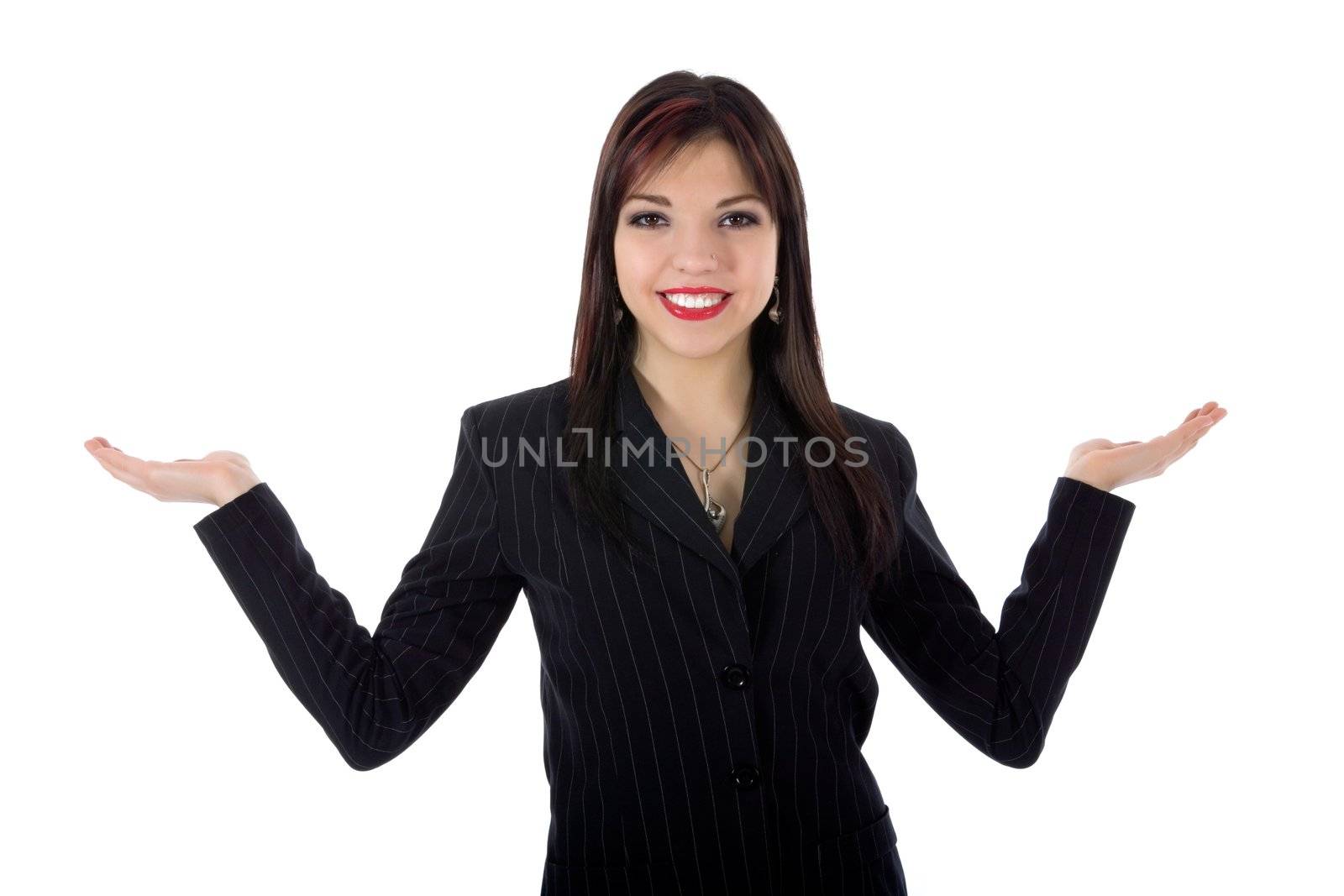 Business woman on white background