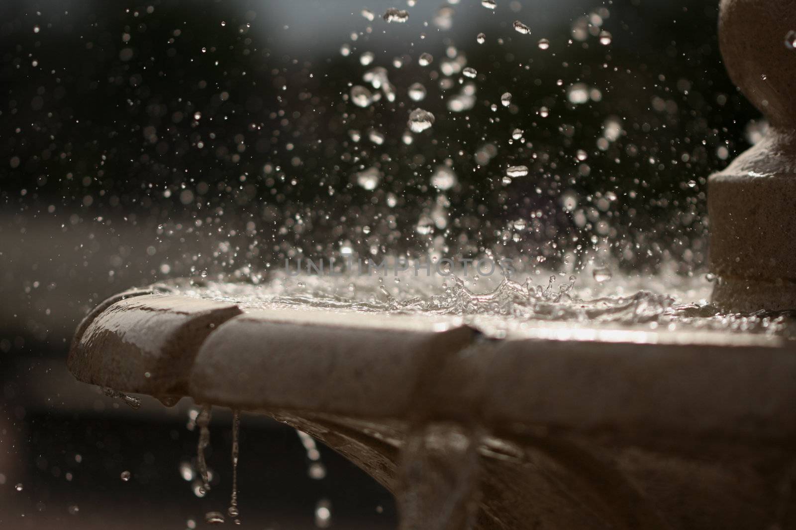 Beautiful Stop Action of a Outdoor Fountain.