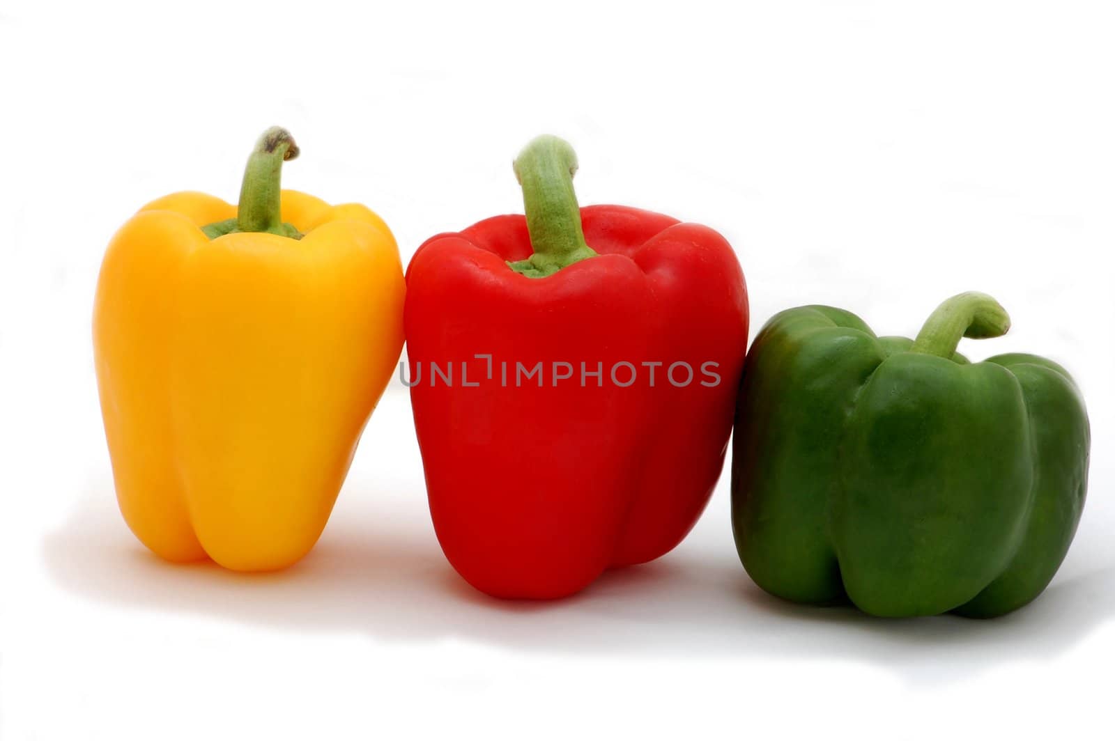 three peppers isolated on the white background