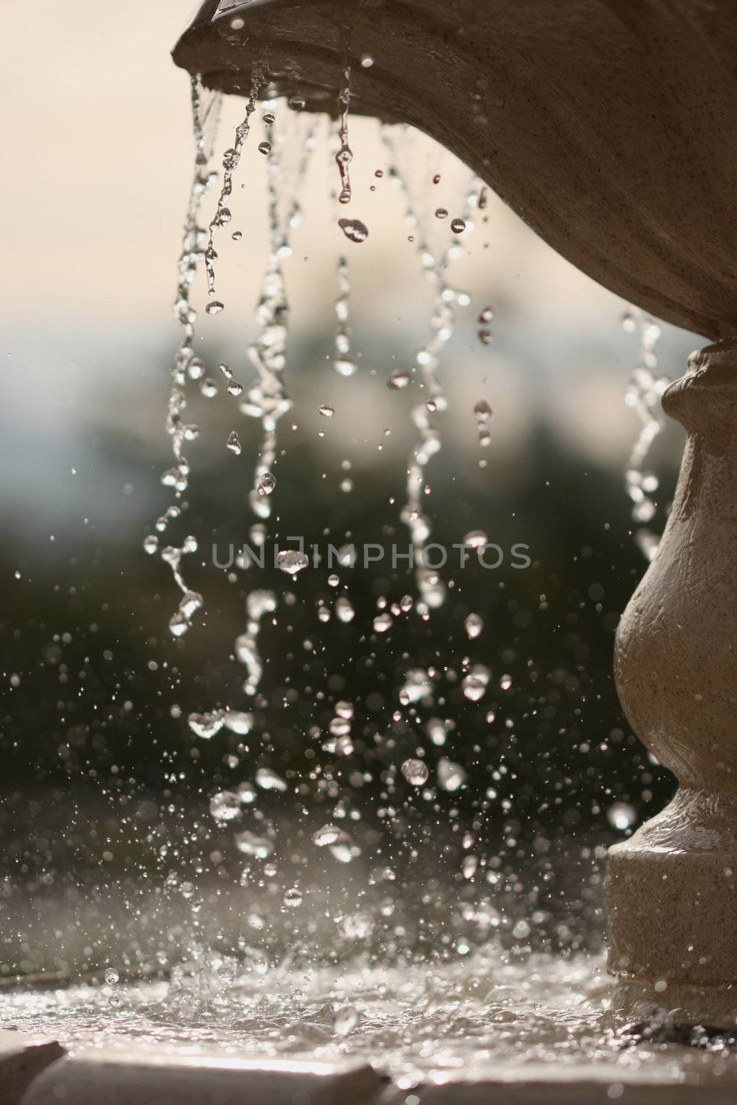 Beautiful Stop Action of a Outdoor Fountain.