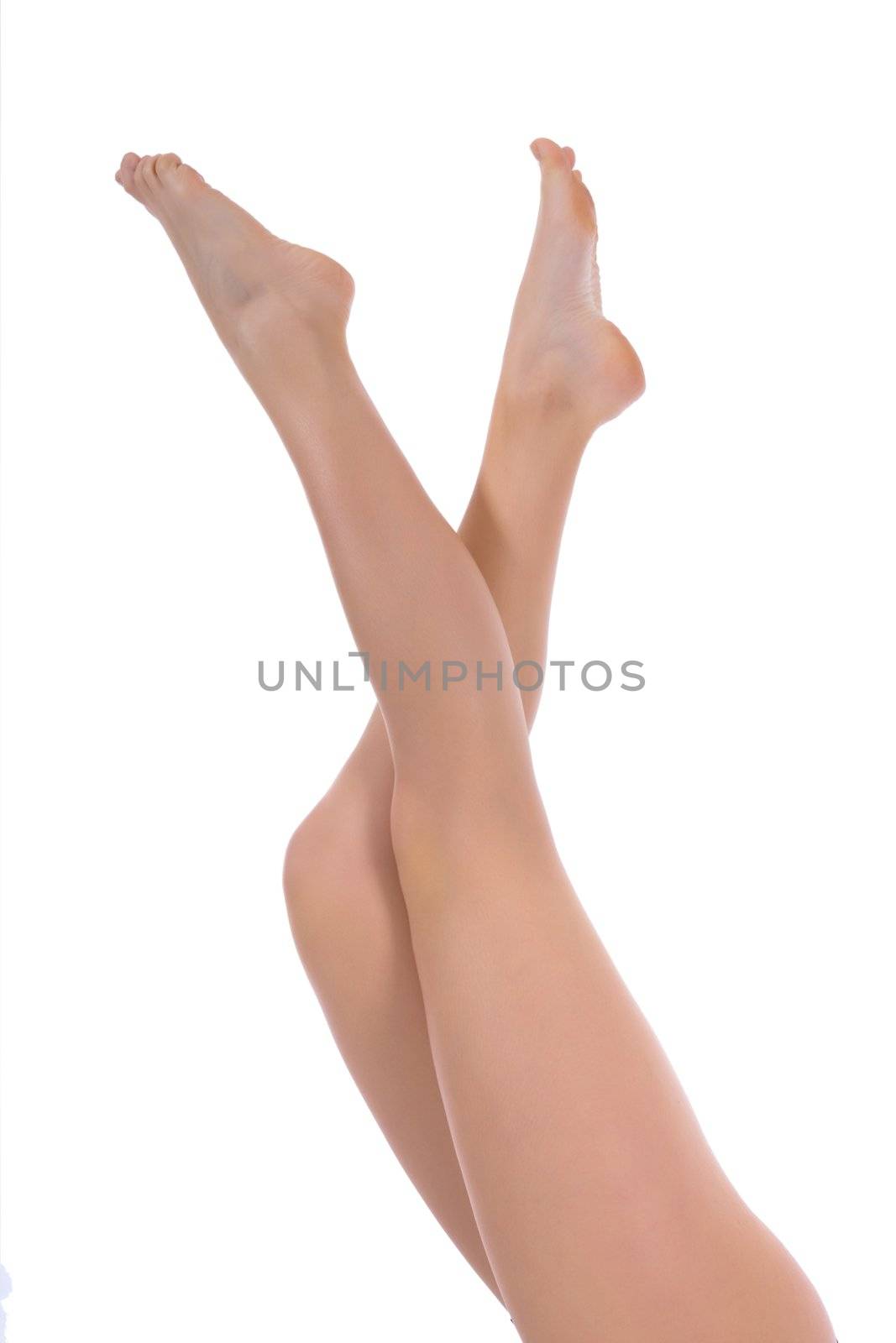Woman legs on  isolated background
