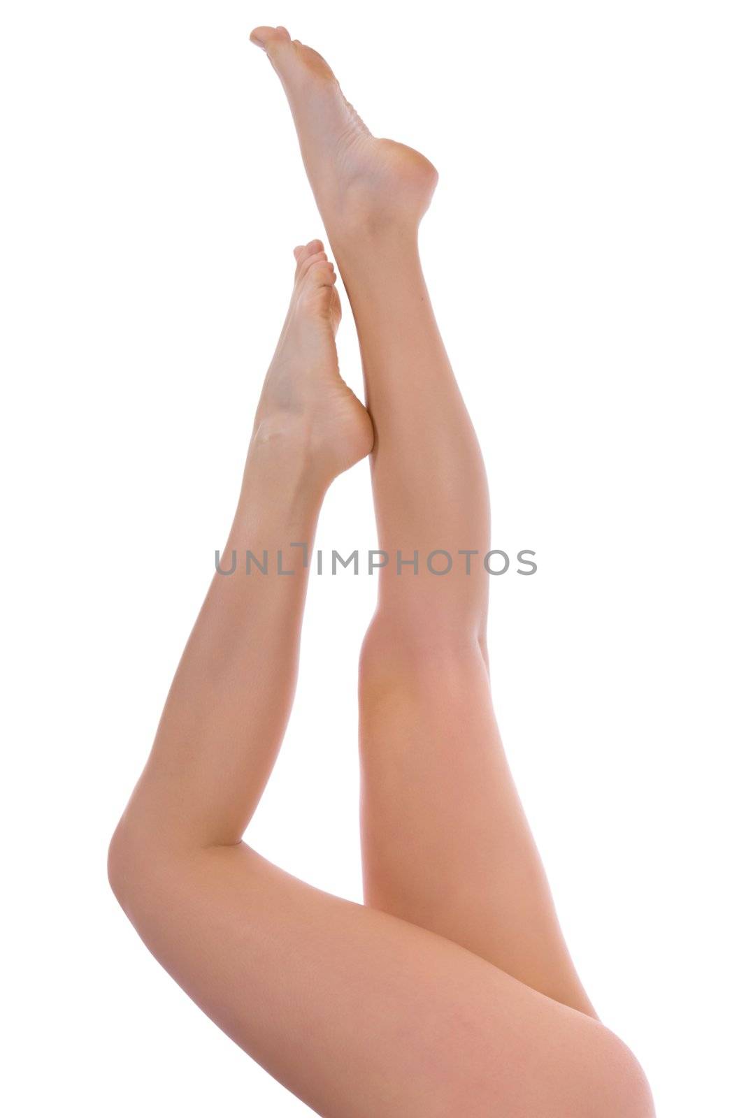 Woman legs on  isolated background