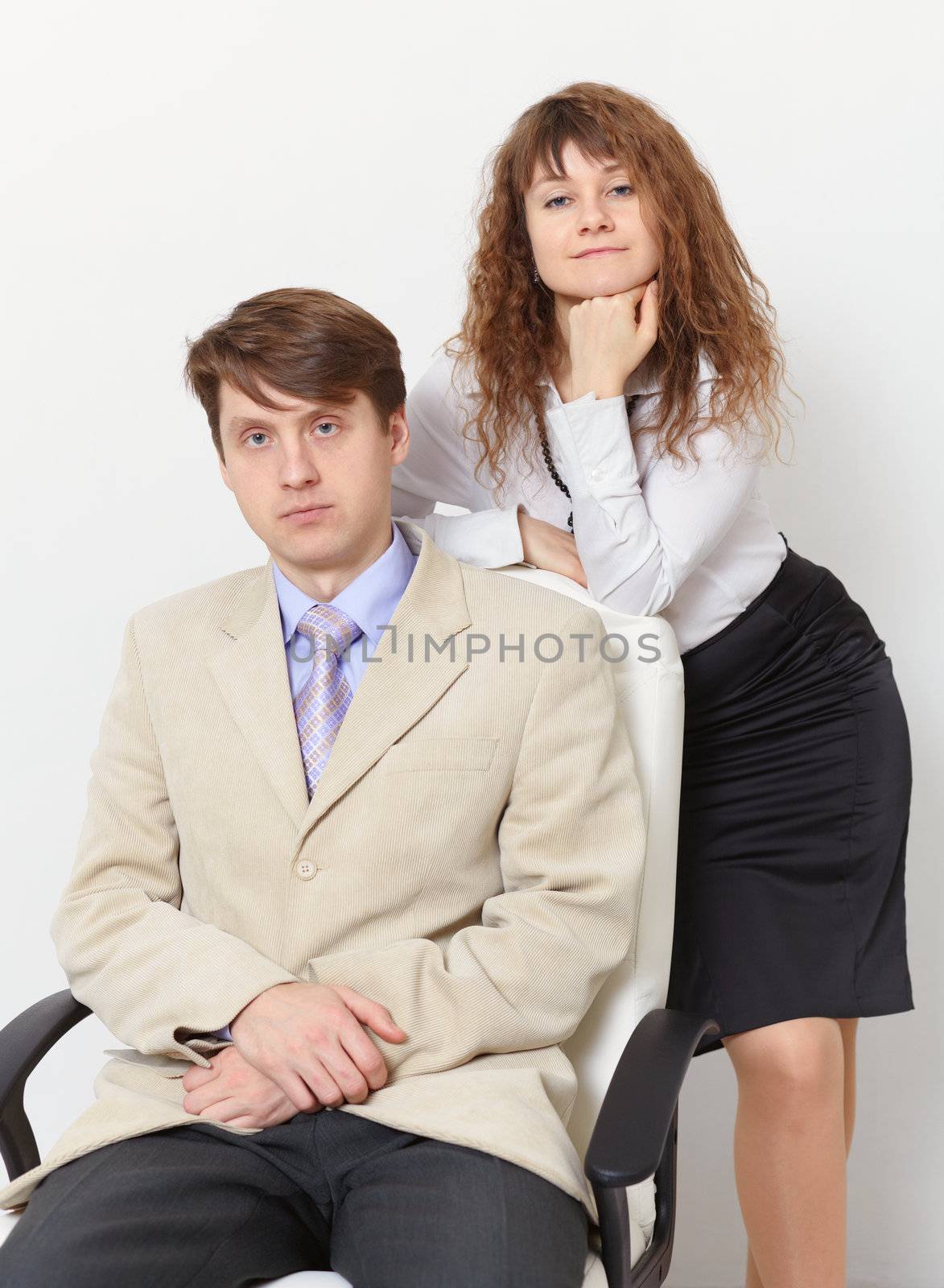 Business portrait of the director and his secretary