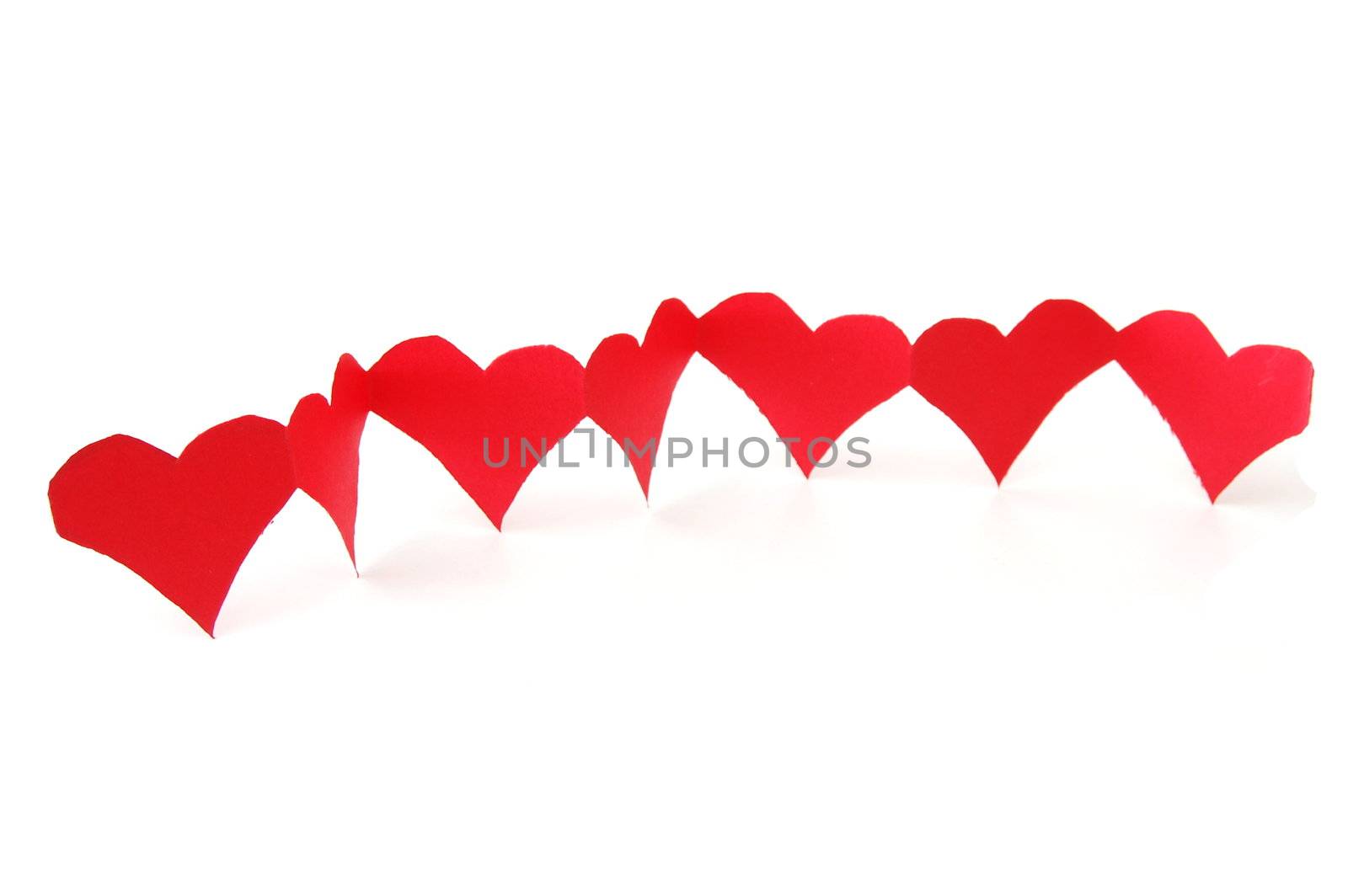isolated red hearts showing a concept of love