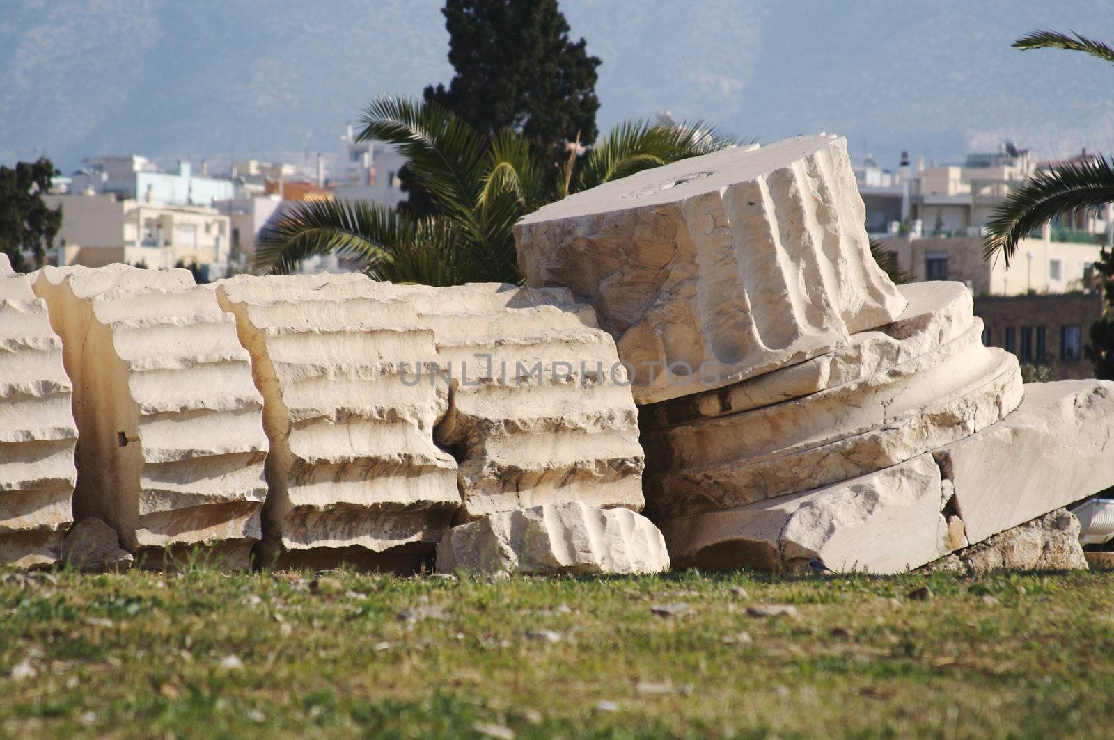 Ancient Fallen Roman Column by Feverpitched