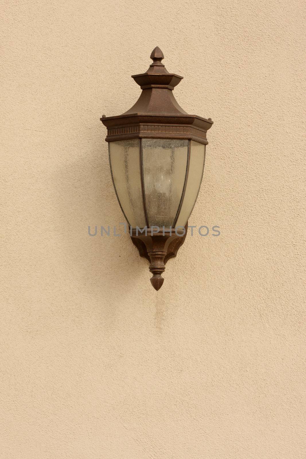 Beautiful Lamp on Stucco Wall