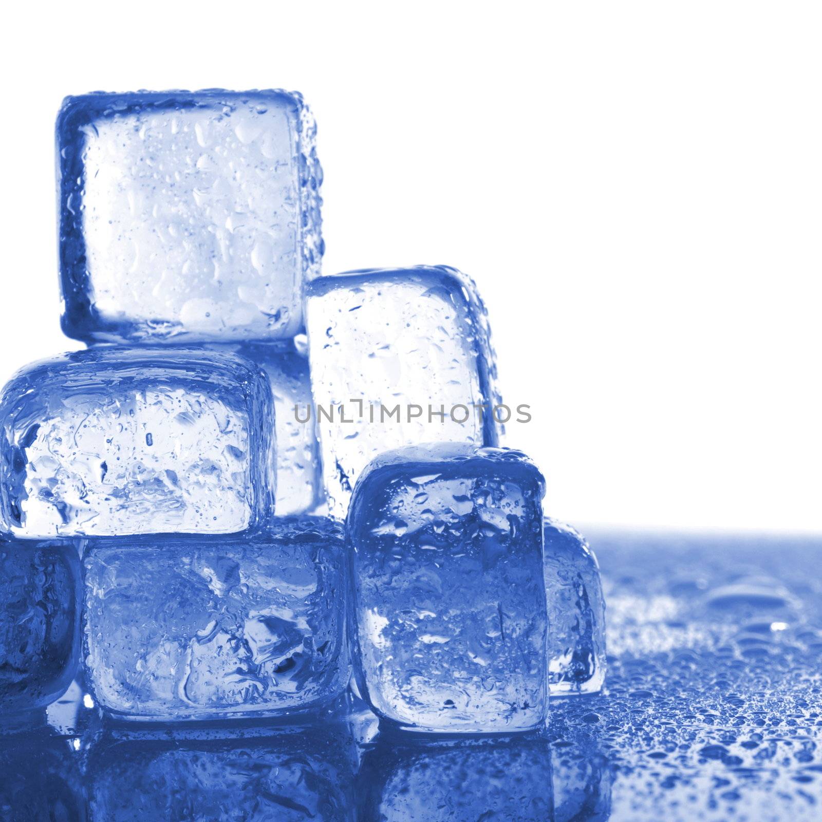 cool ice cubes isolated in white background