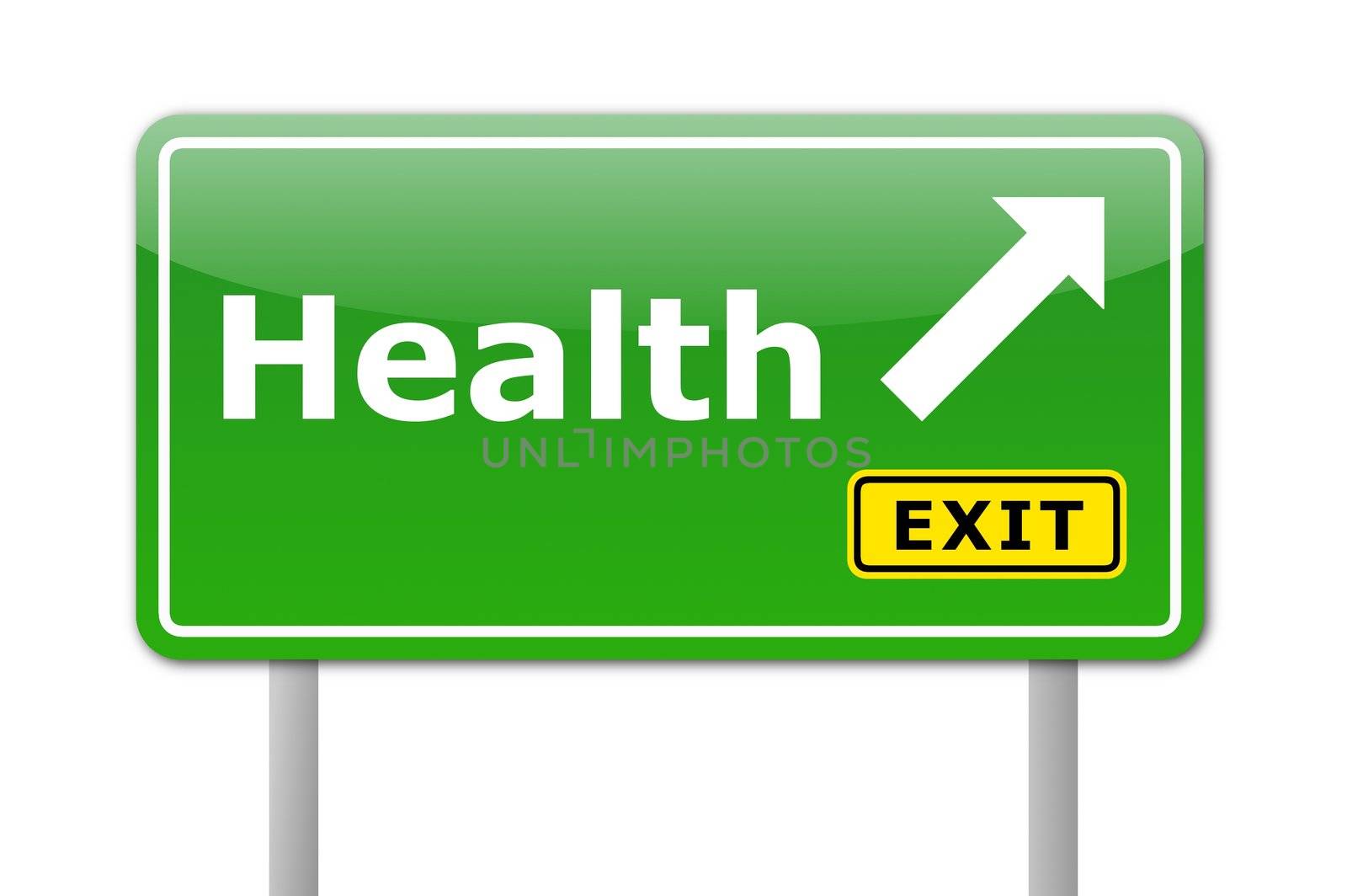 health concept with road sign showing healthy lifestyle