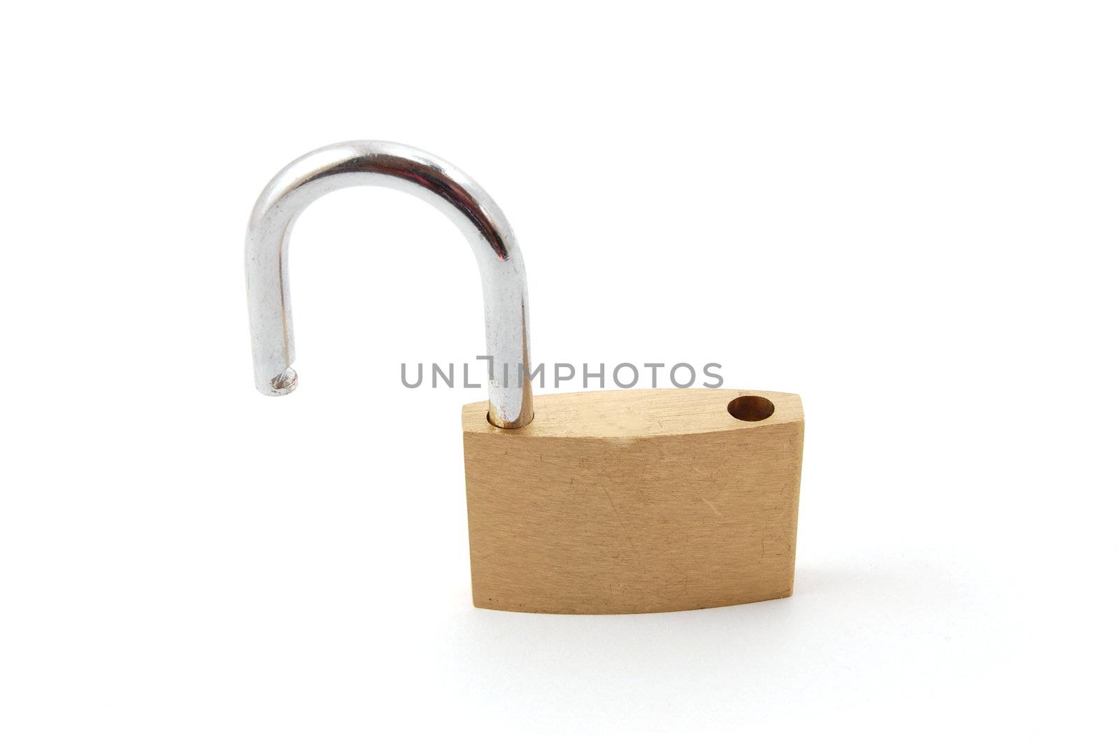 new padlock isolated on a white background.