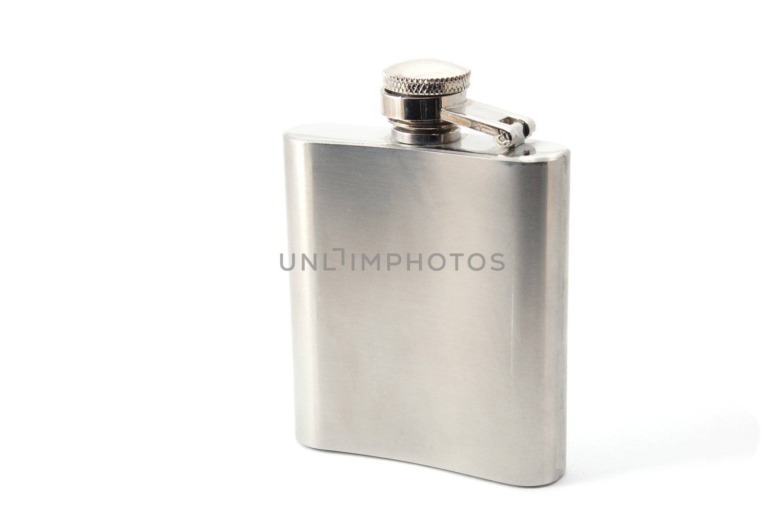 hip flask for alcohol isolated on white background