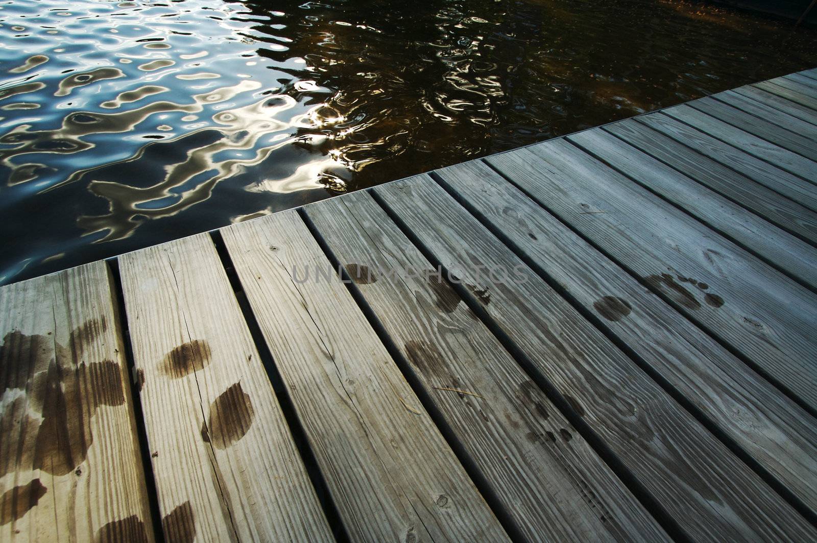 Lake Scene & Dock On A Summer Day