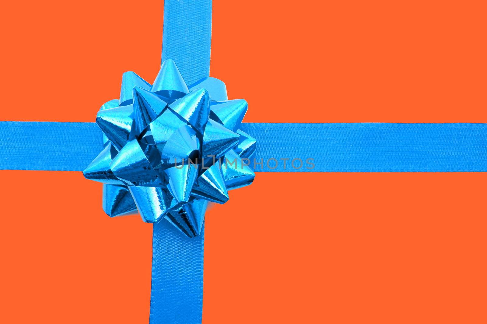 christmas gift with ribbon and copy space
