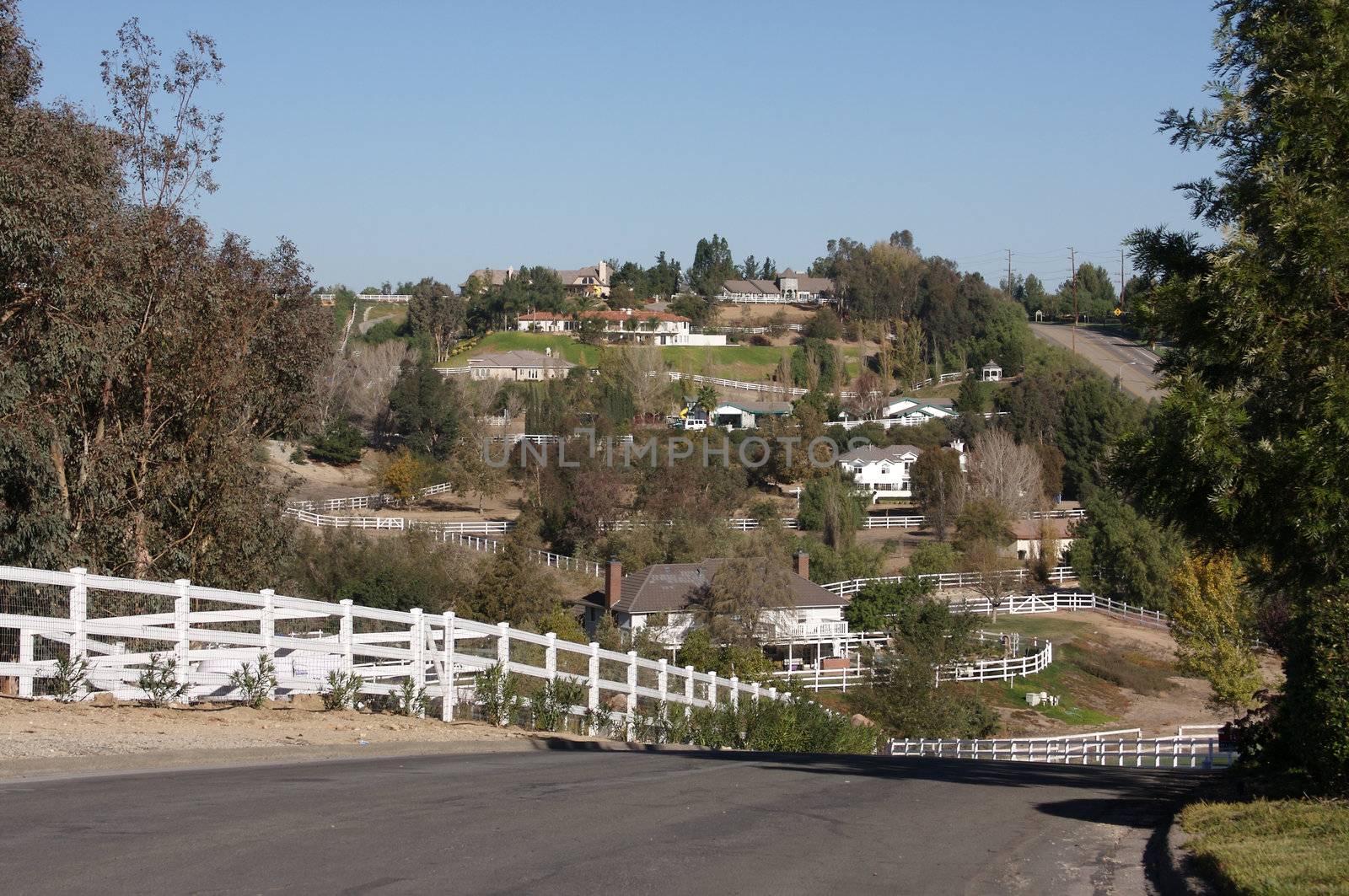 Elevated View of New Contemporary Suburban Neighborhood.