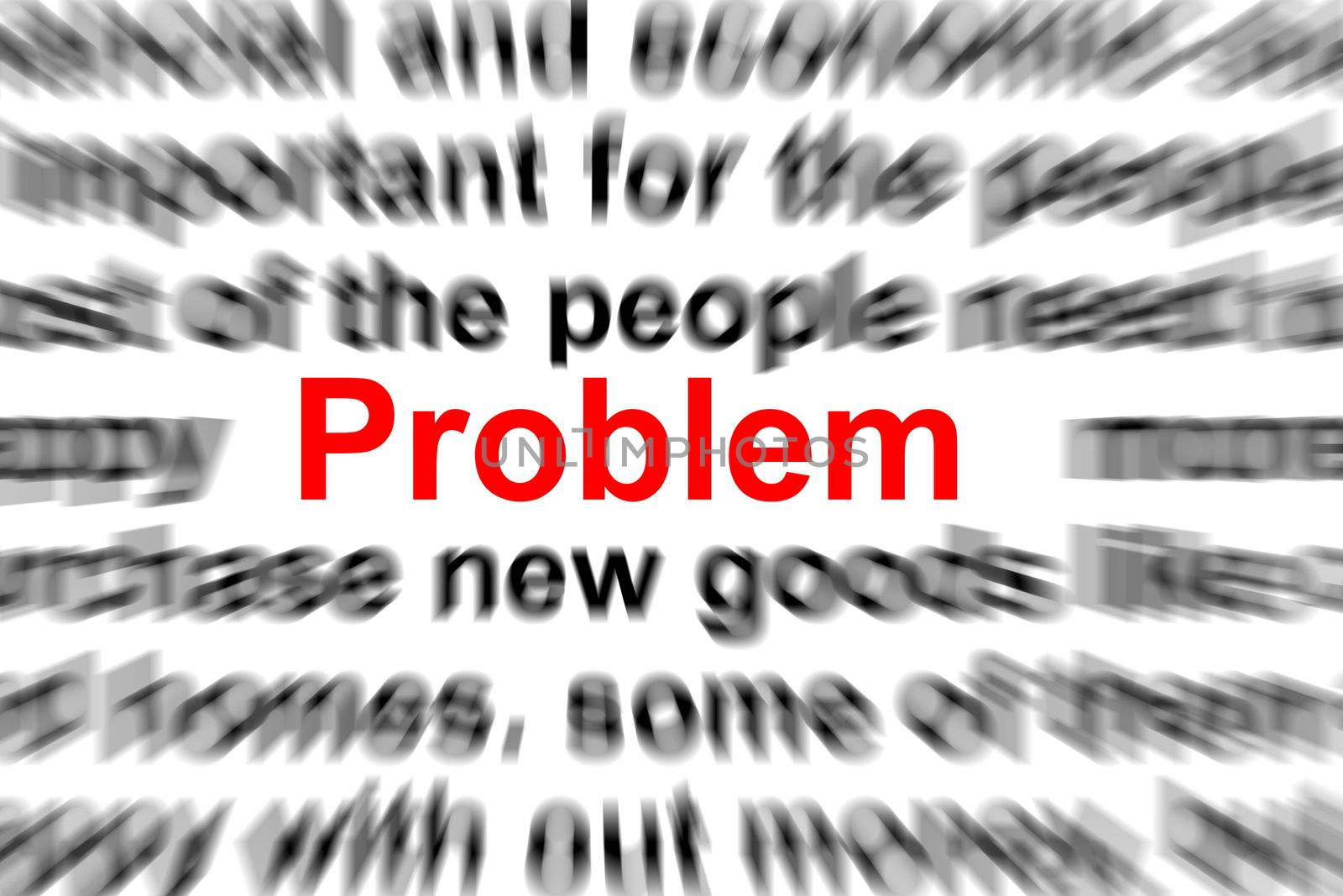 problem and solution words showing business concept