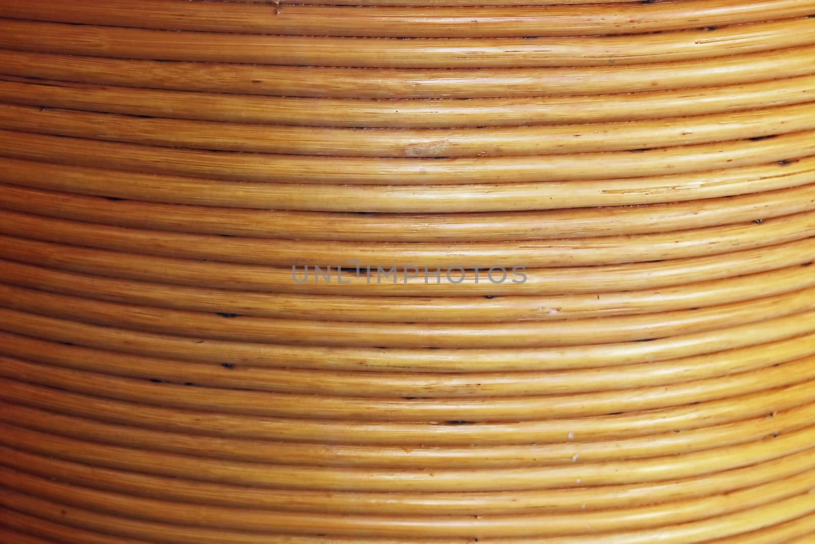 The convex surface of the product of bamboo sticks.
