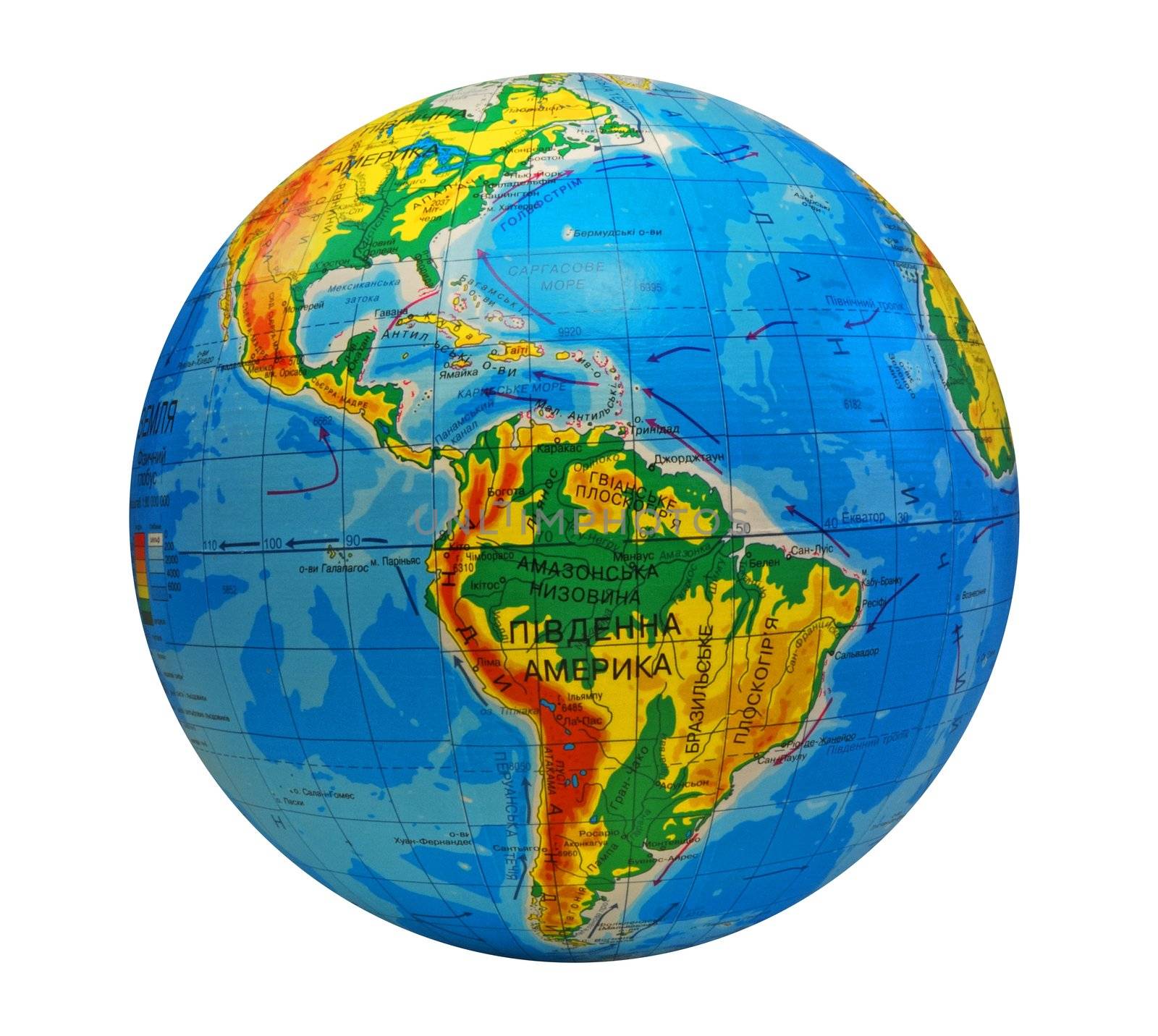 globe, in a center south America by Sergieiev